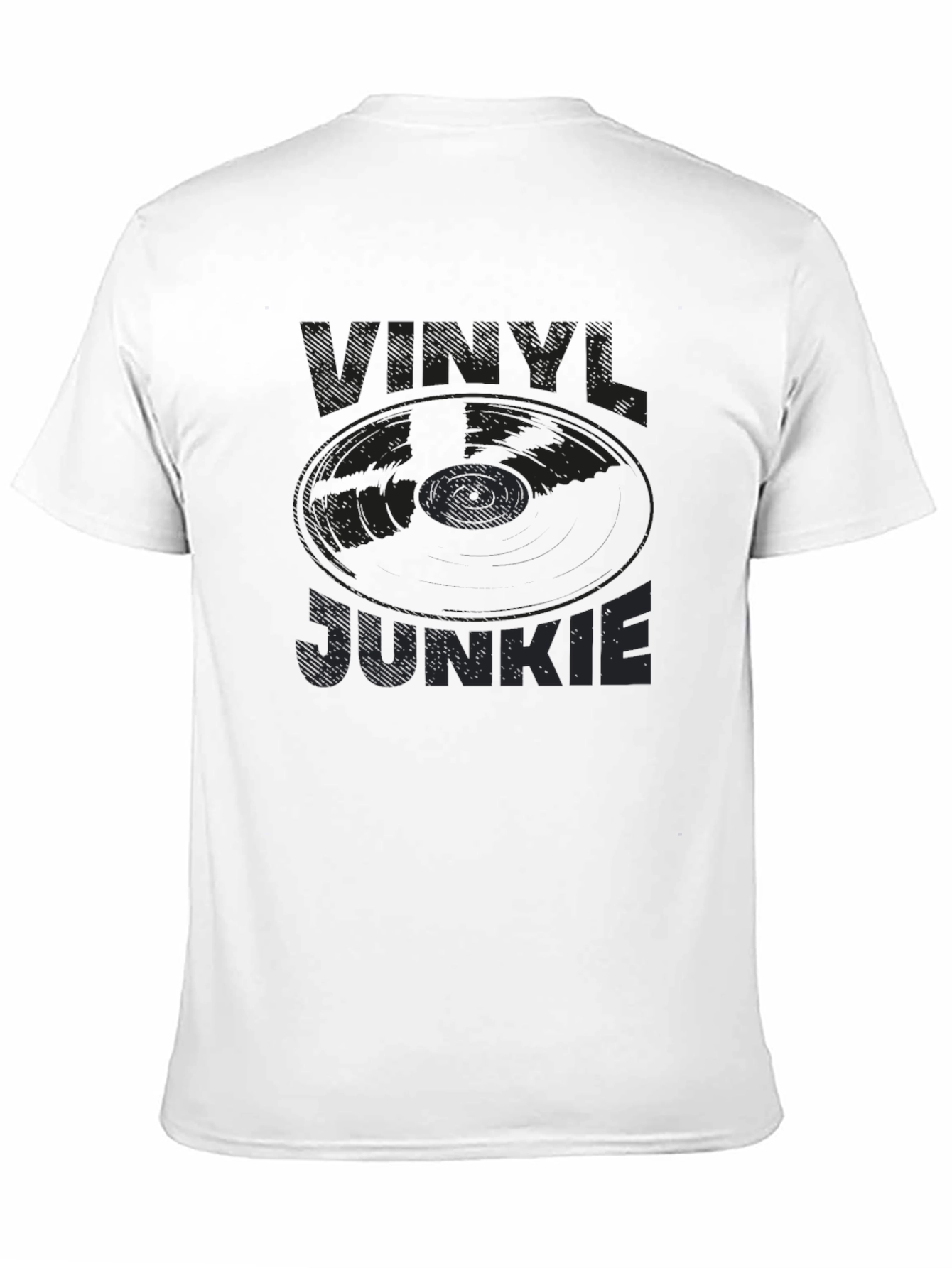 Vinyl Junkie Black T-Shirt - Music Lover Tee