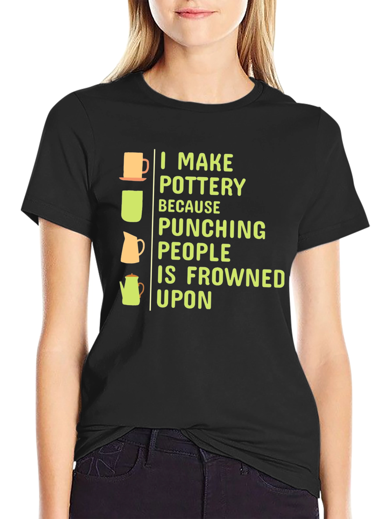 Pottery Lover T-Shirt: Punches Frowned Upon