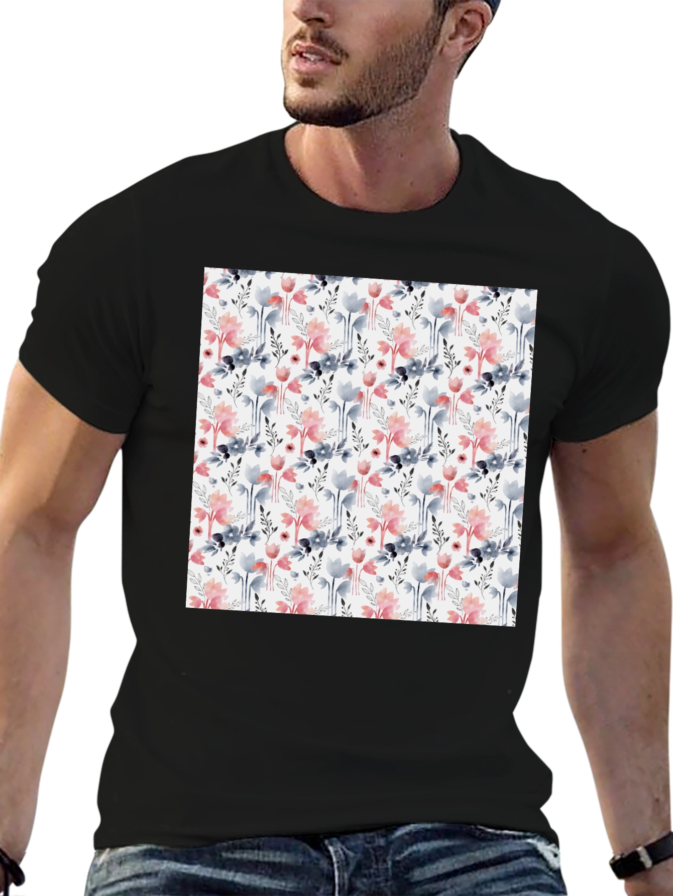 Floral Print Tee - Stylish Mens Casual Wear