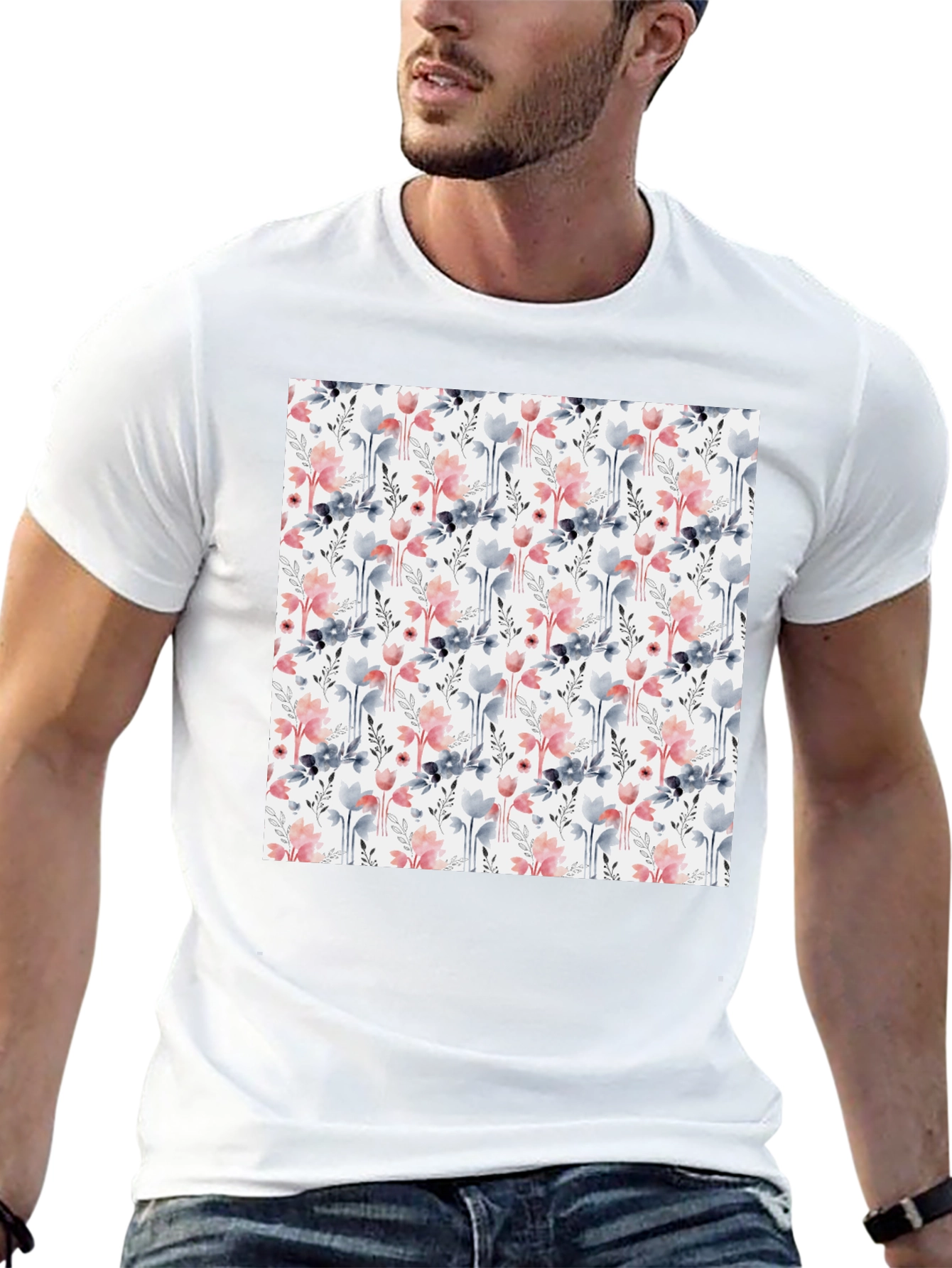 Floral Print Tee - Stylish Mens Casual Wear