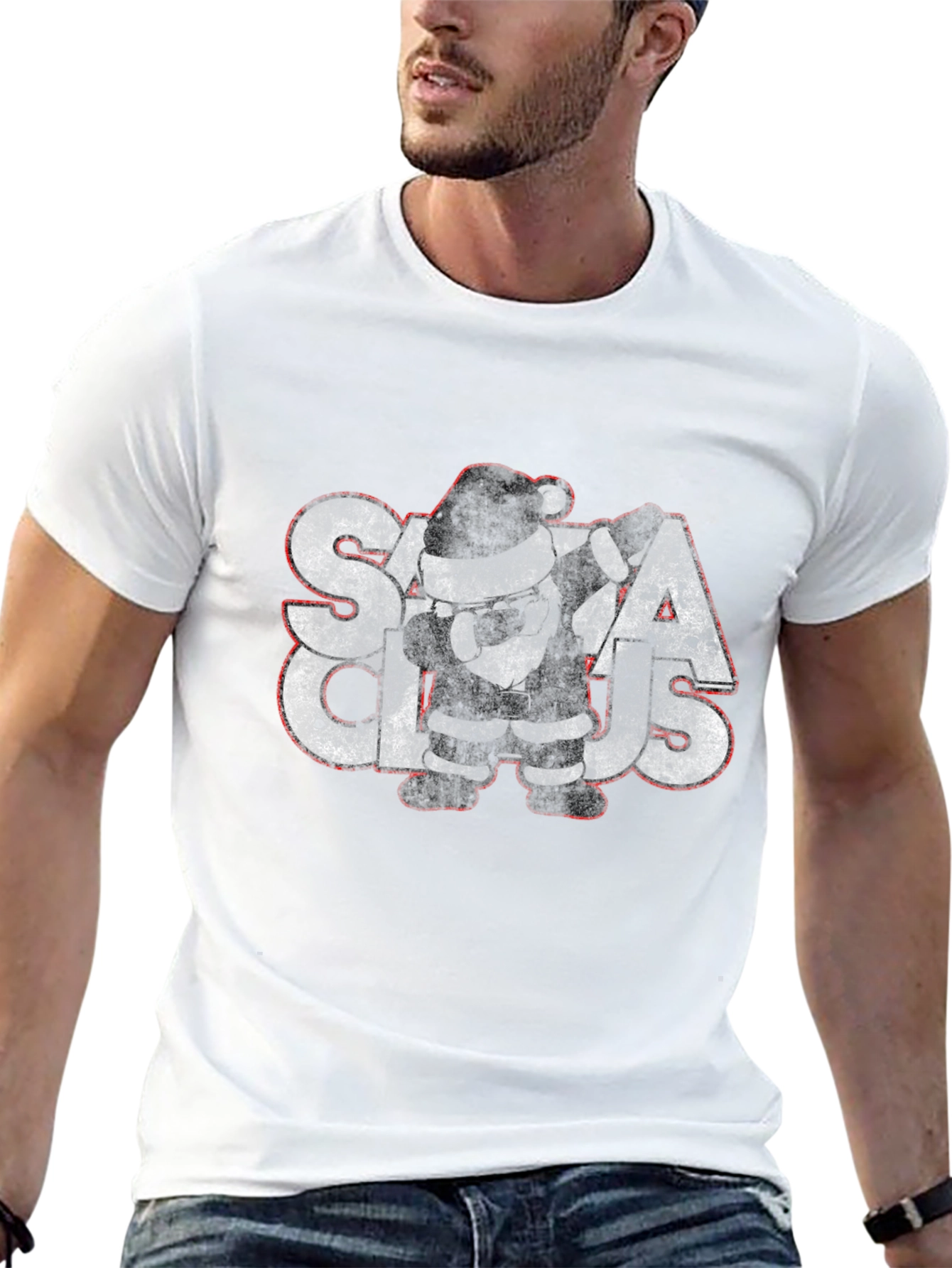 Dabbing Santa Claus Graphic T-Shirt - Holiday Fun