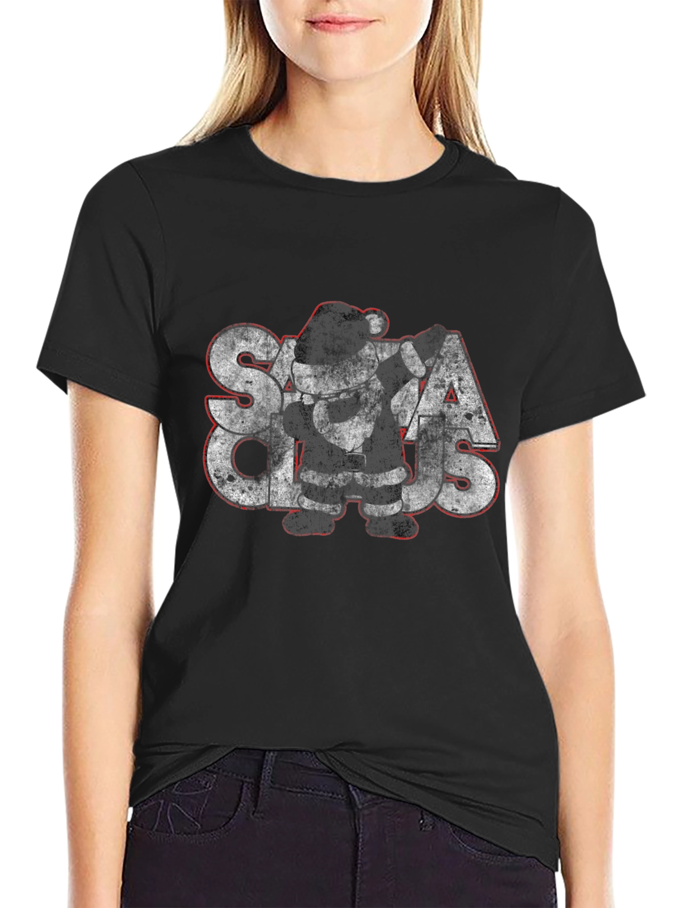 Dabbing Santa Claus Graphic T-Shirt - Holiday Fun