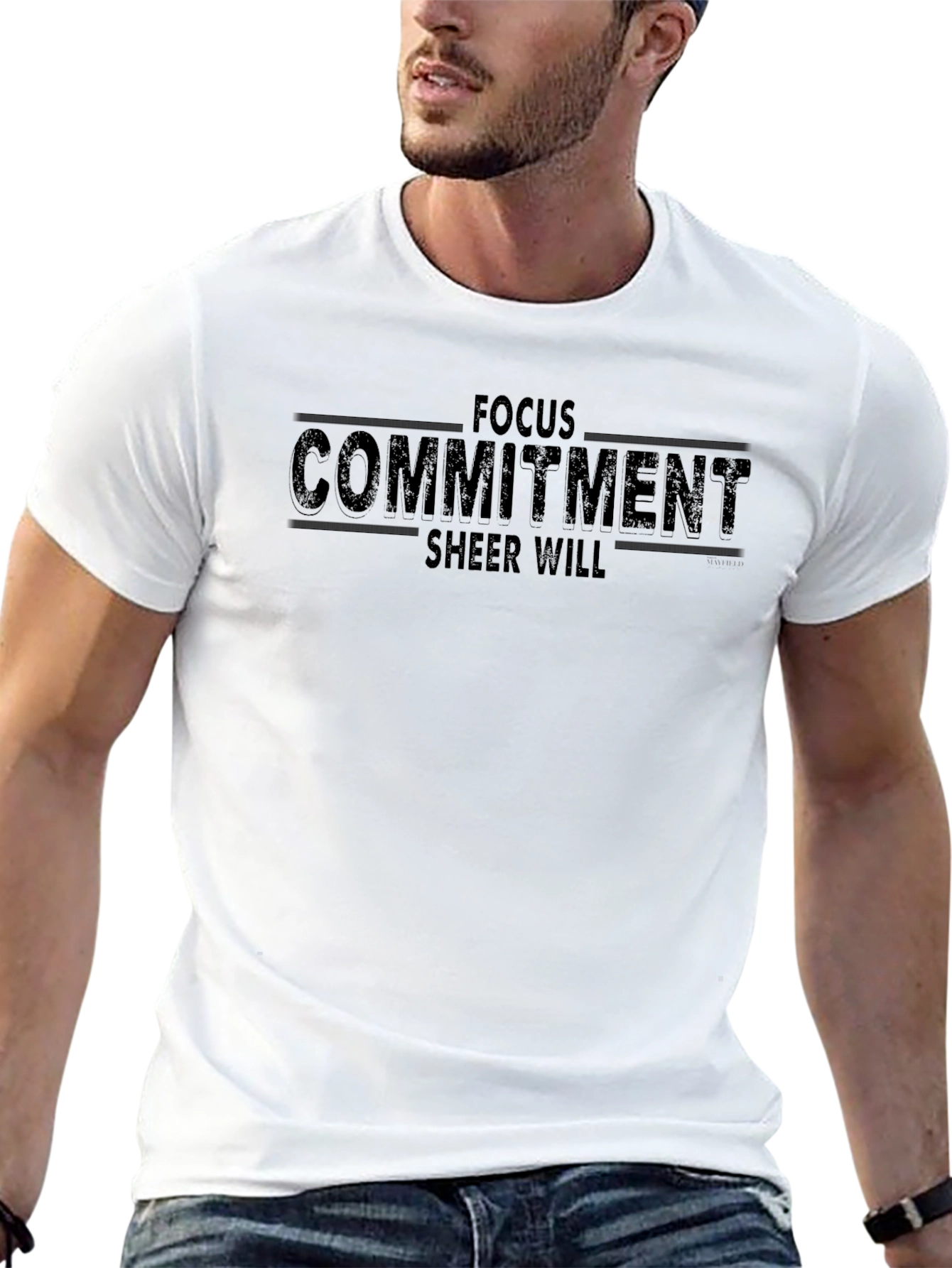 Focus Commitment Sheer Will Black T-Shirt