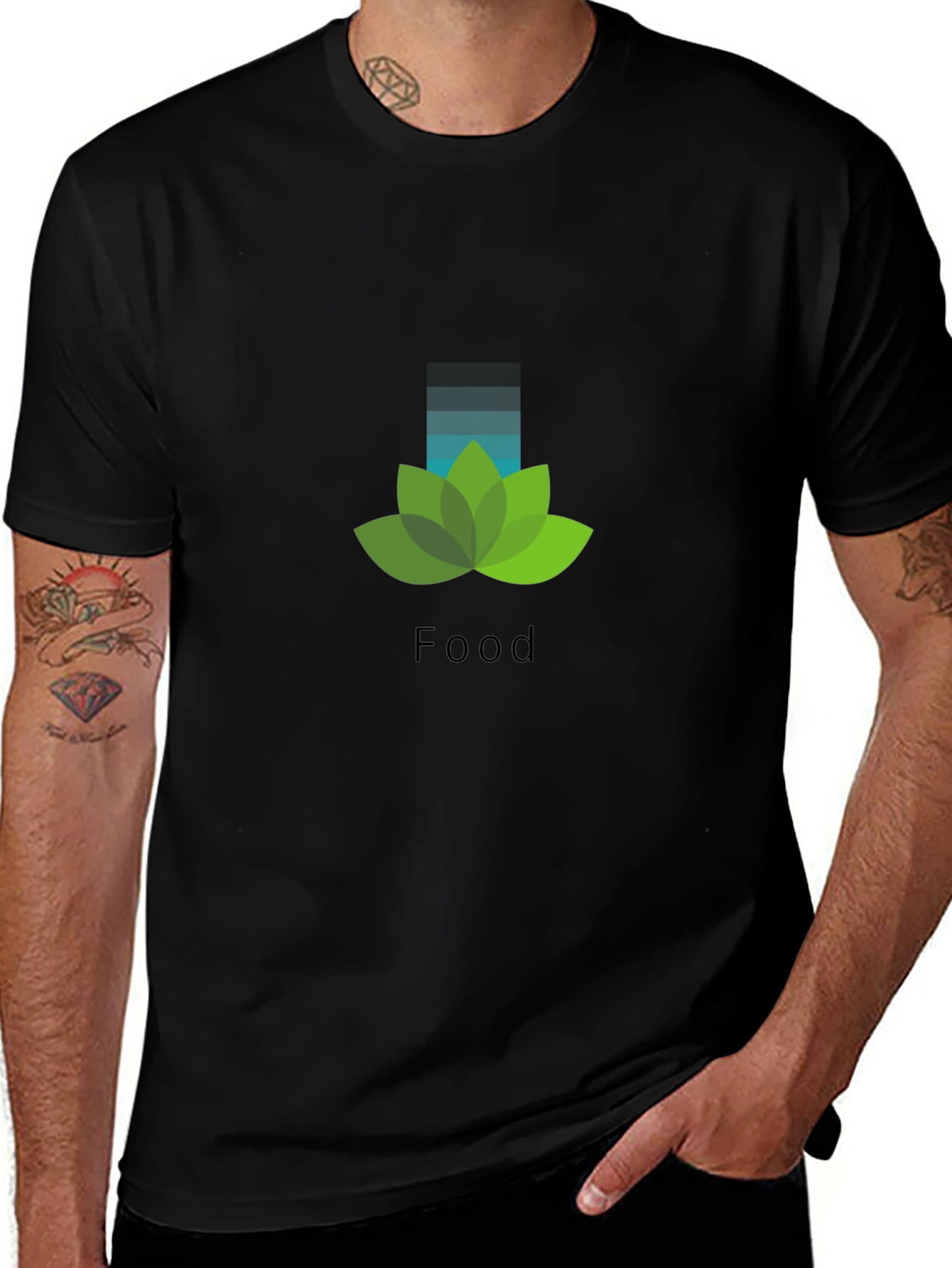 Nature Food Graphic Black T-Shirt