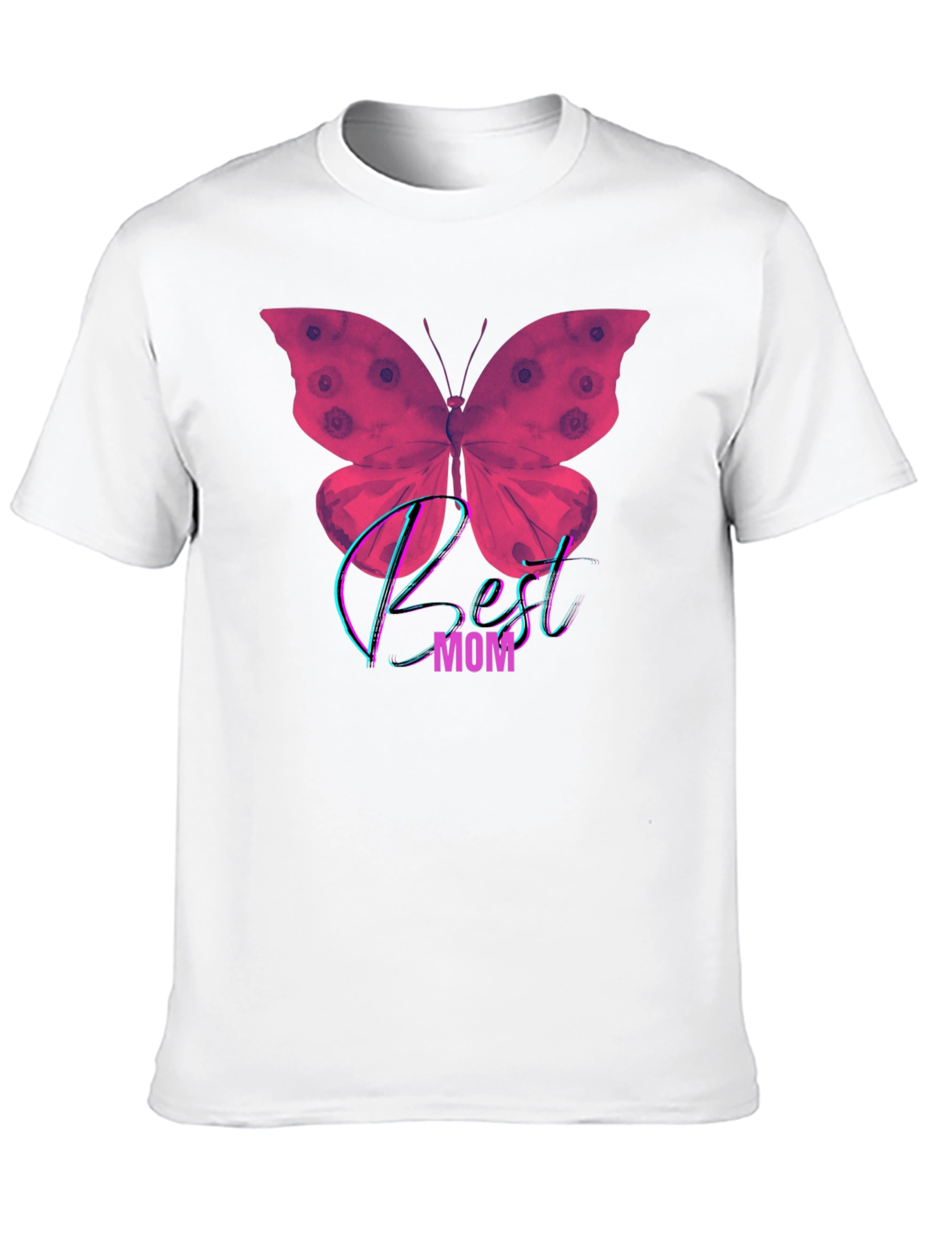 Best Mom Butterfly Graphic T-Shirt - Black
