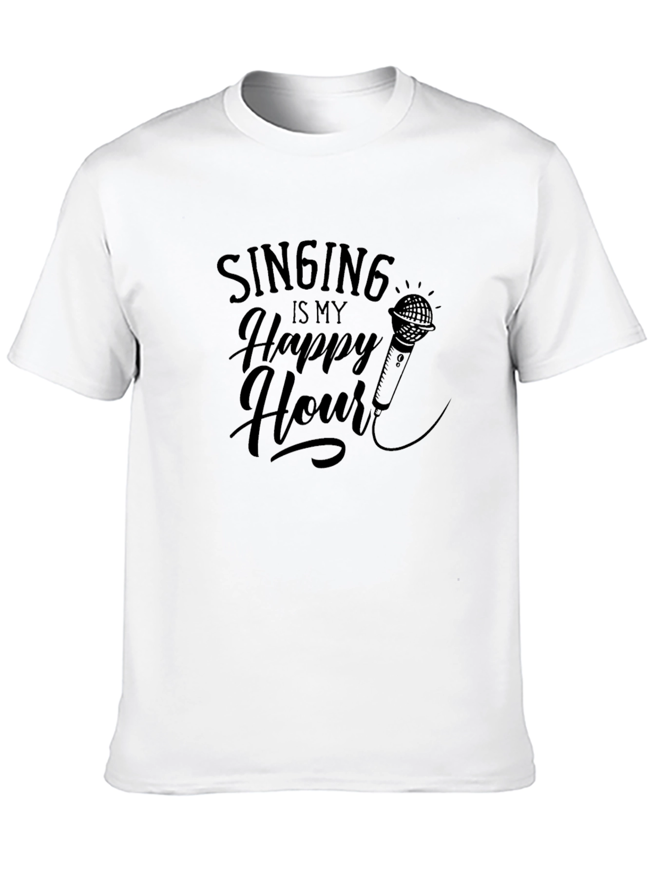 Singing is My Happy Hour T-Shirt - Black