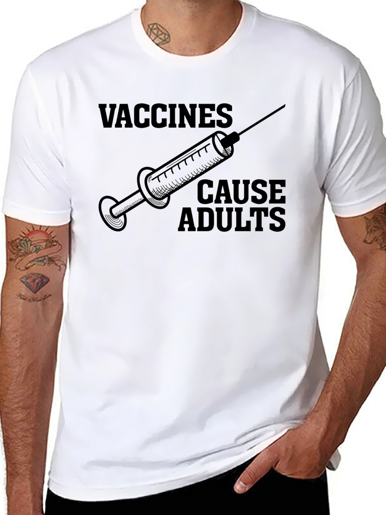 Vaccines Cause Adults Graphic Tee