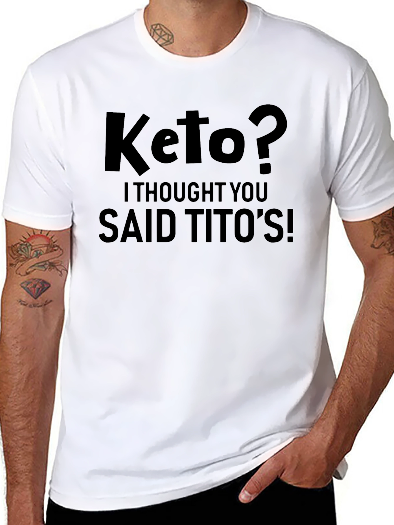 Keto? I Thought You Said Titos! Black Graphic Tee