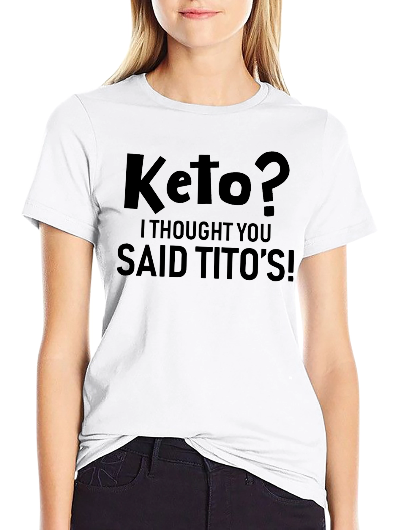 Keto? I Thought You Said Titos! Black Graphic Tee