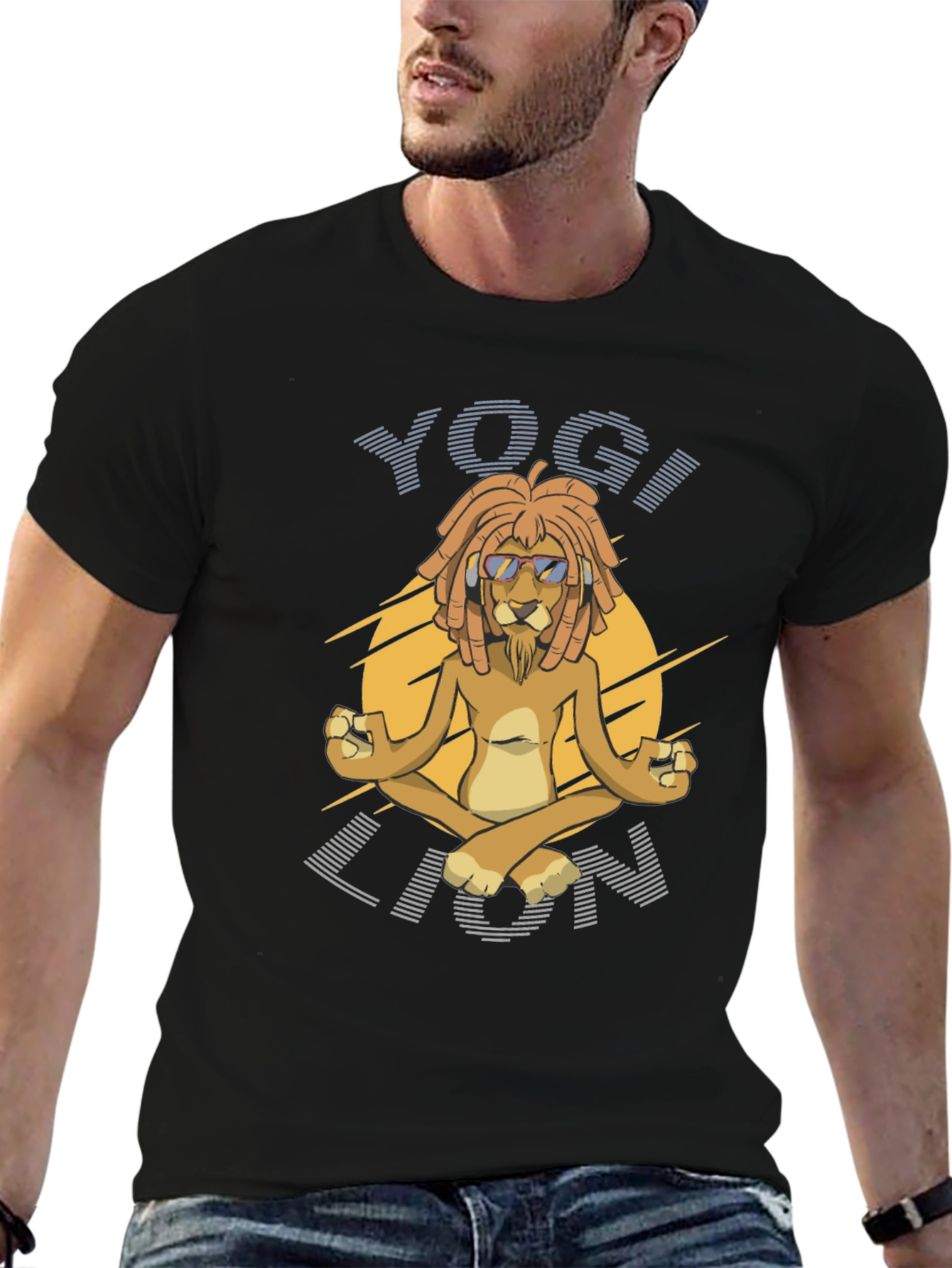 Yogi Lion Graphic T-Shirt - Mens Black Tee