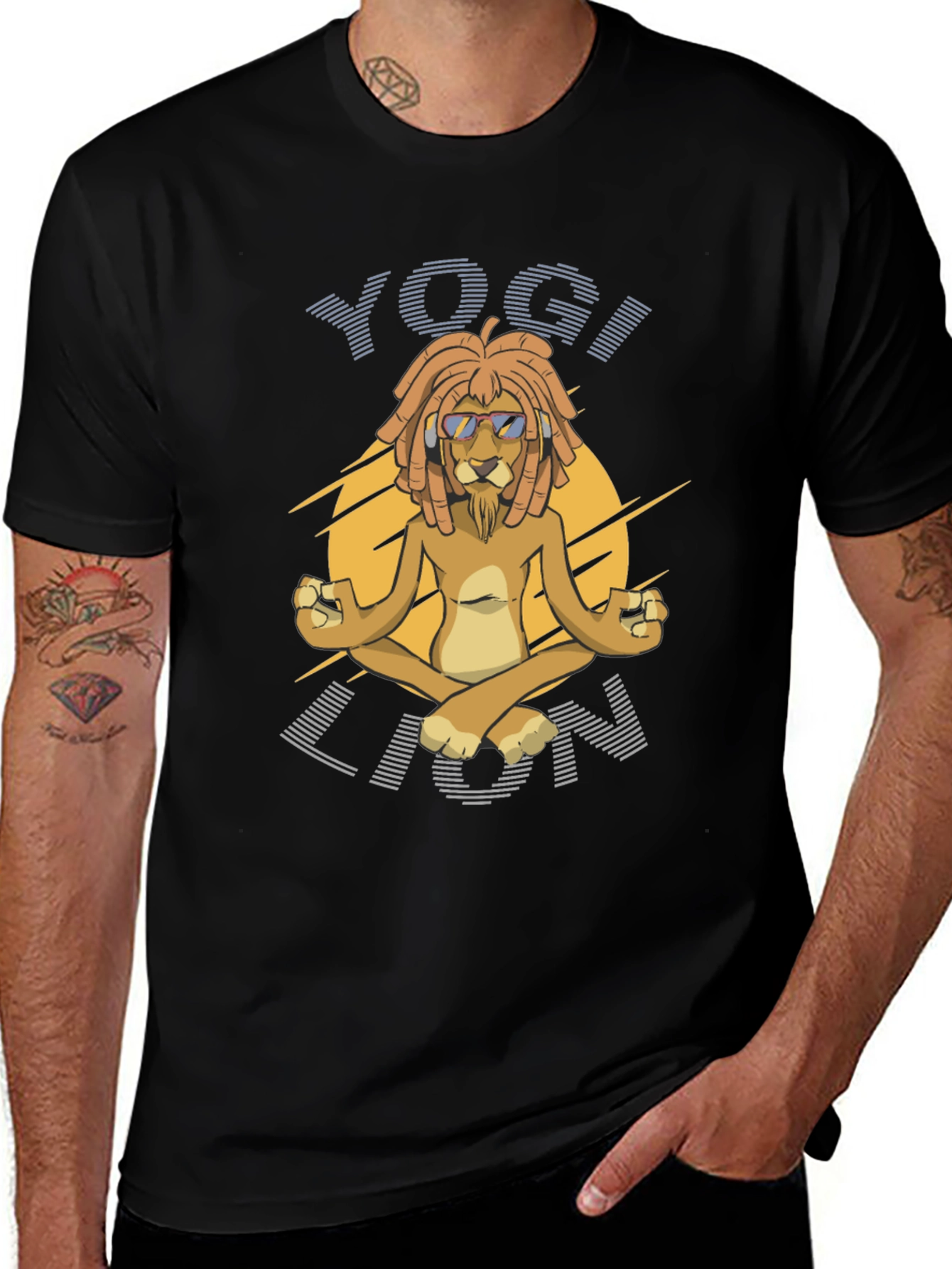Yogi Lion Graphic T-Shirt - Mens Black Tee