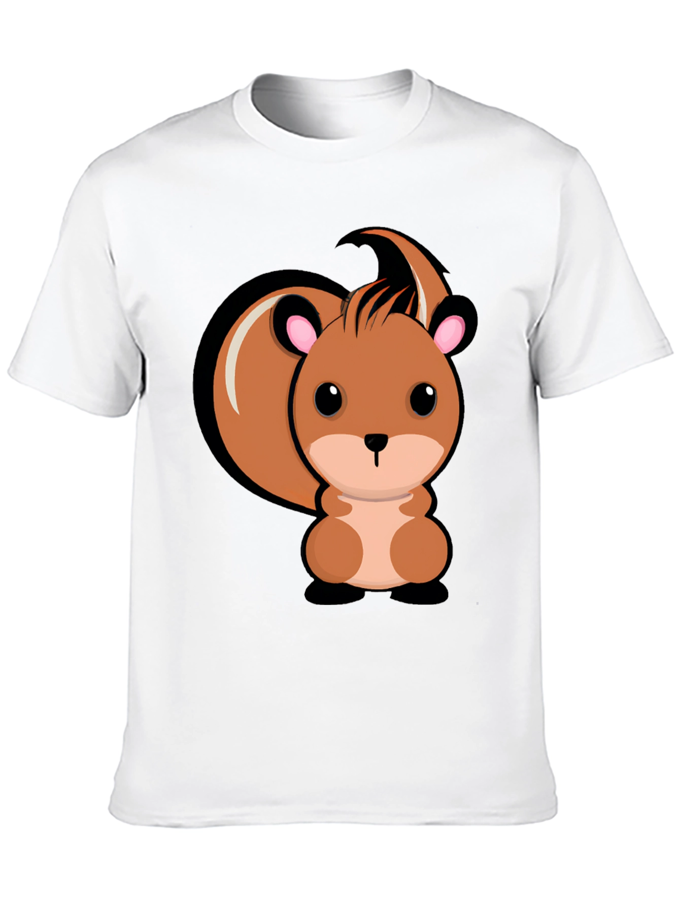 Cute Squirrel Graphic T-Shirt - Black Cotton Tee