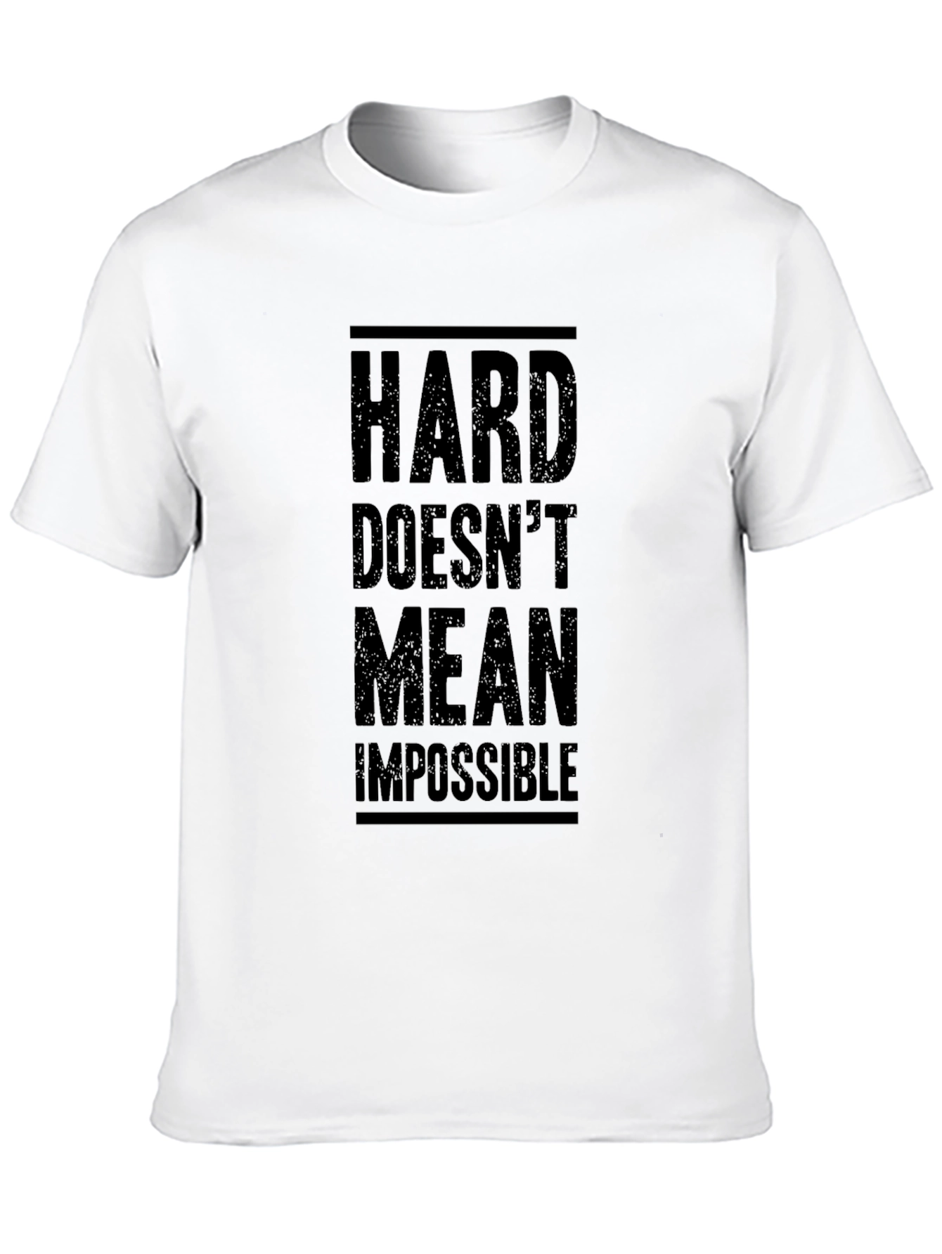 Inspirational Hard Doesnt Mean Impossible Black T-Shirt