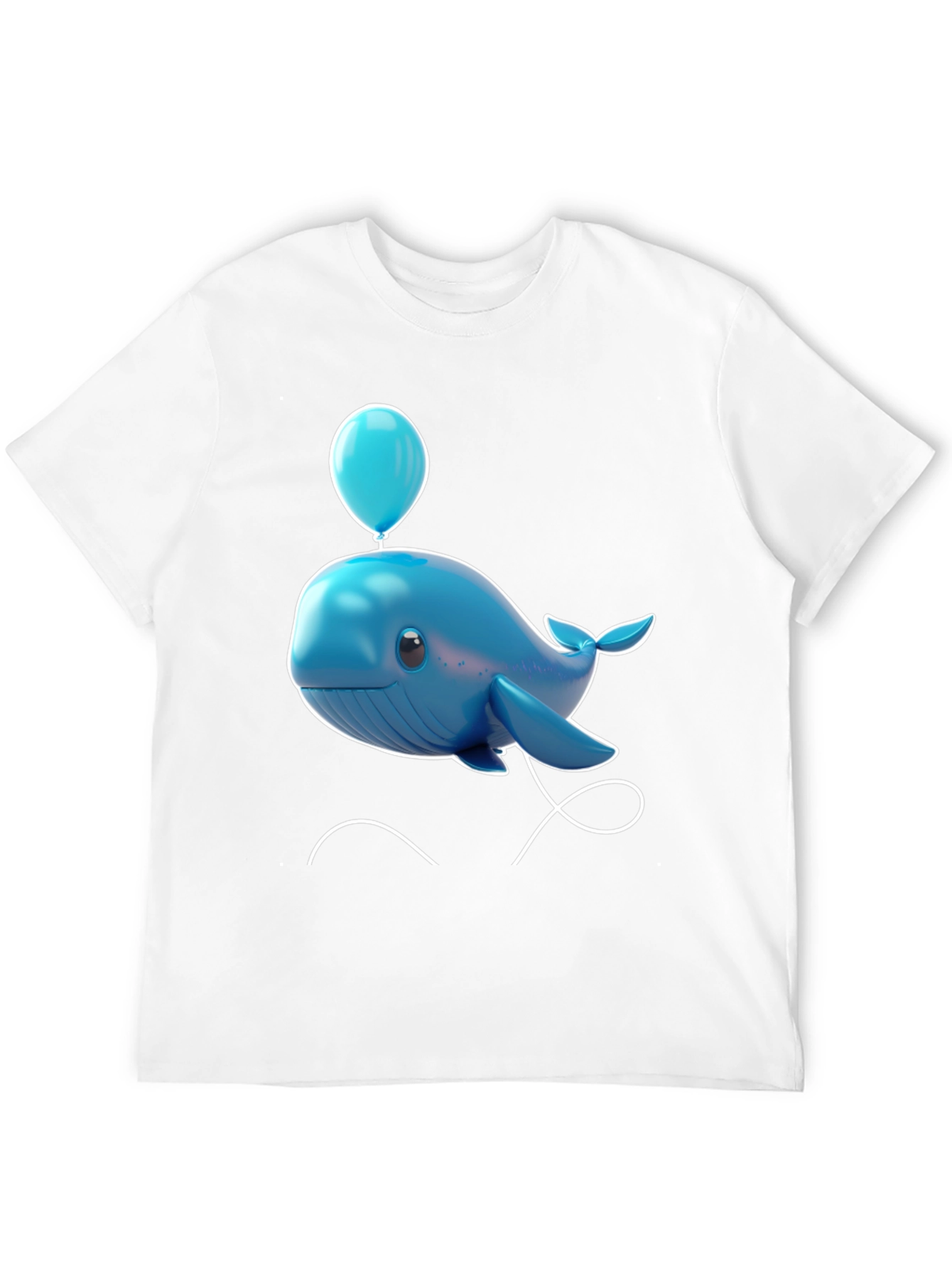 Cute Blue Whale with Balloon Graphic Tee