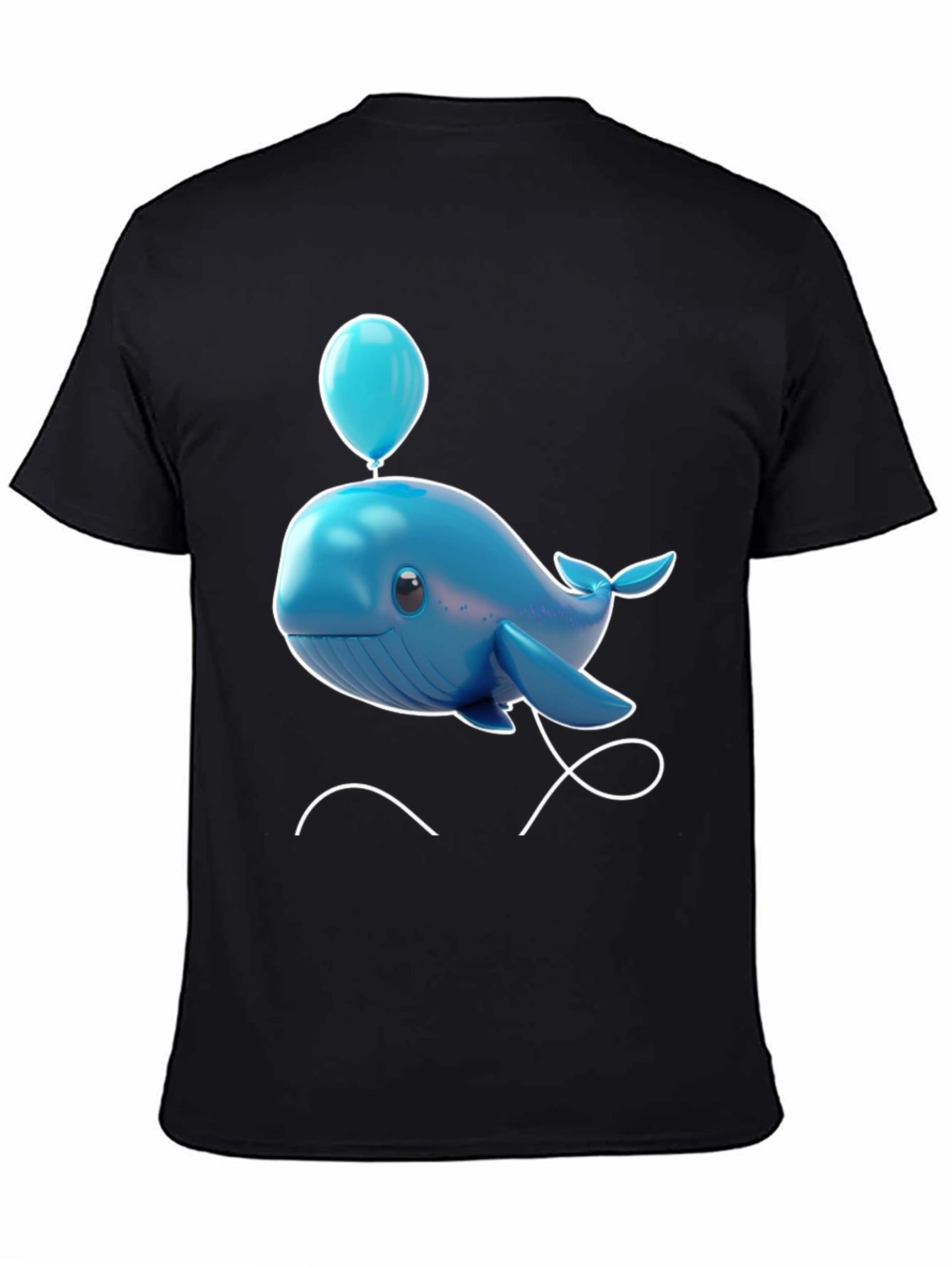 Cute Blue Whale with Balloon Graphic Tee