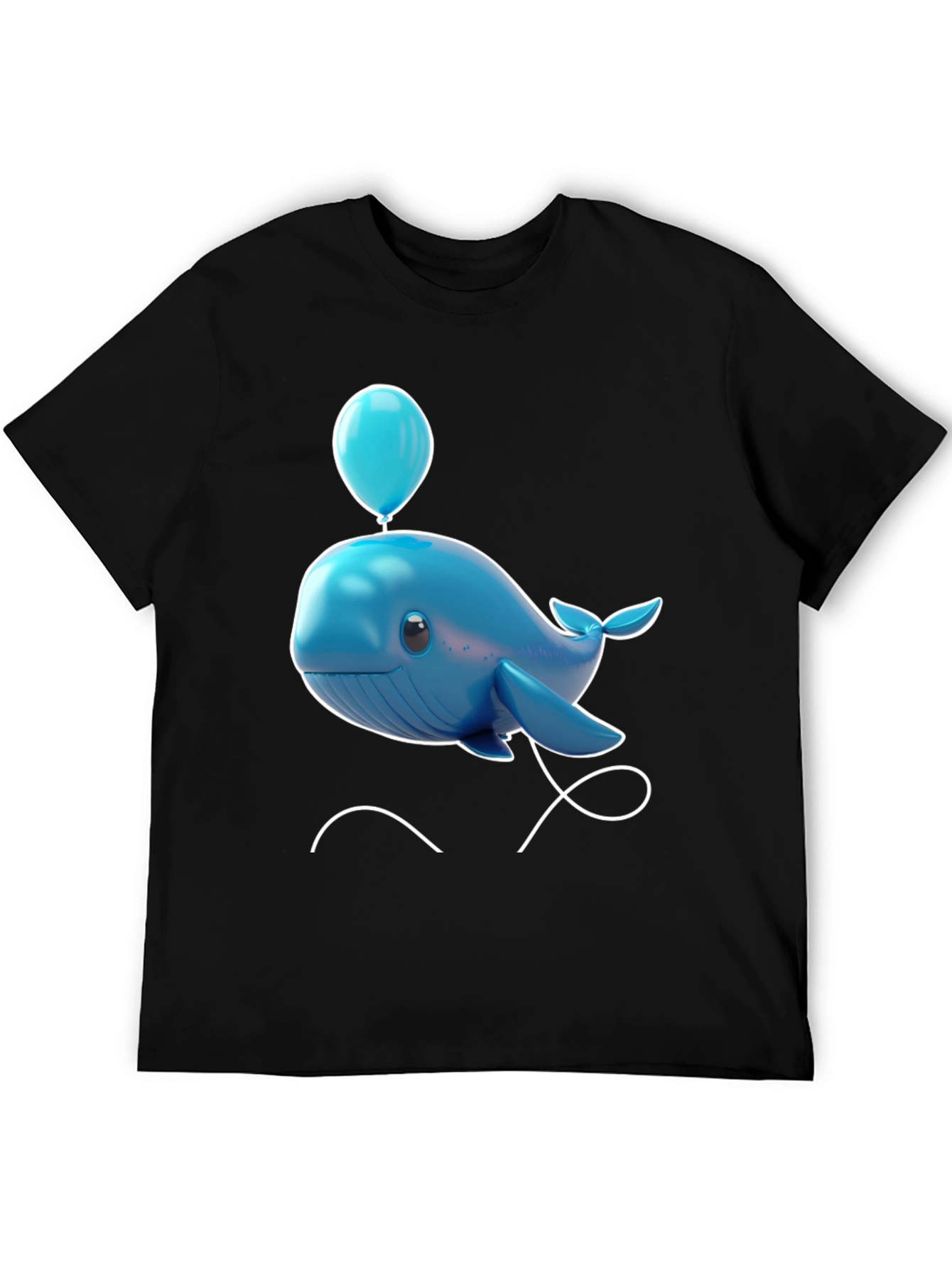 Cute Blue Whale with Balloon Graphic Tee