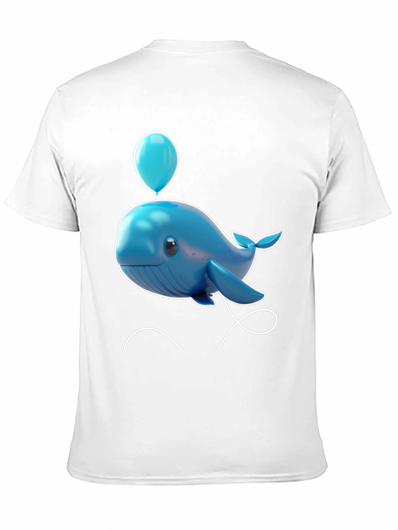 Cute Blue Whale with Balloon Graphic Tee