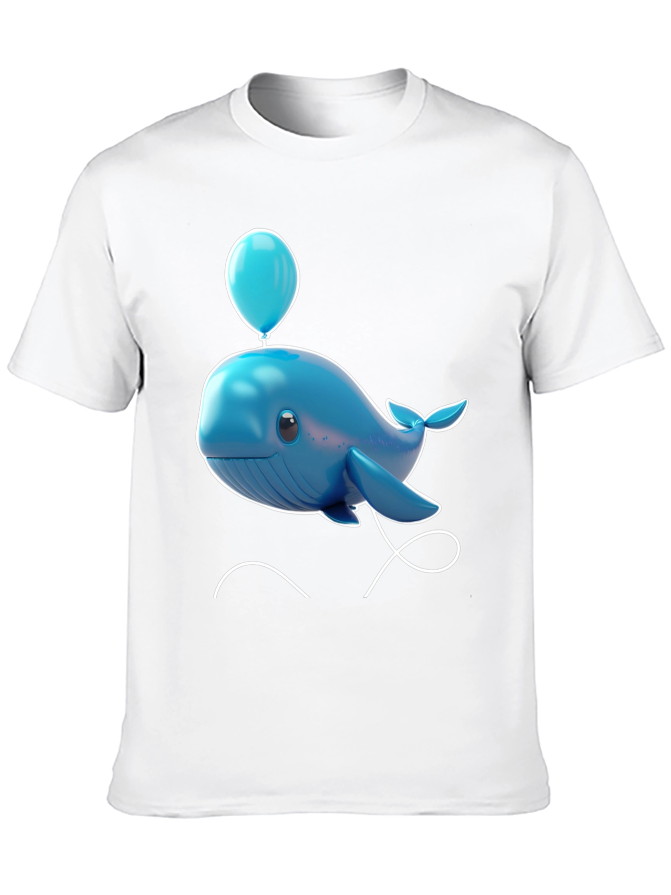 Cute Blue Whale with Balloon Graphic Tee