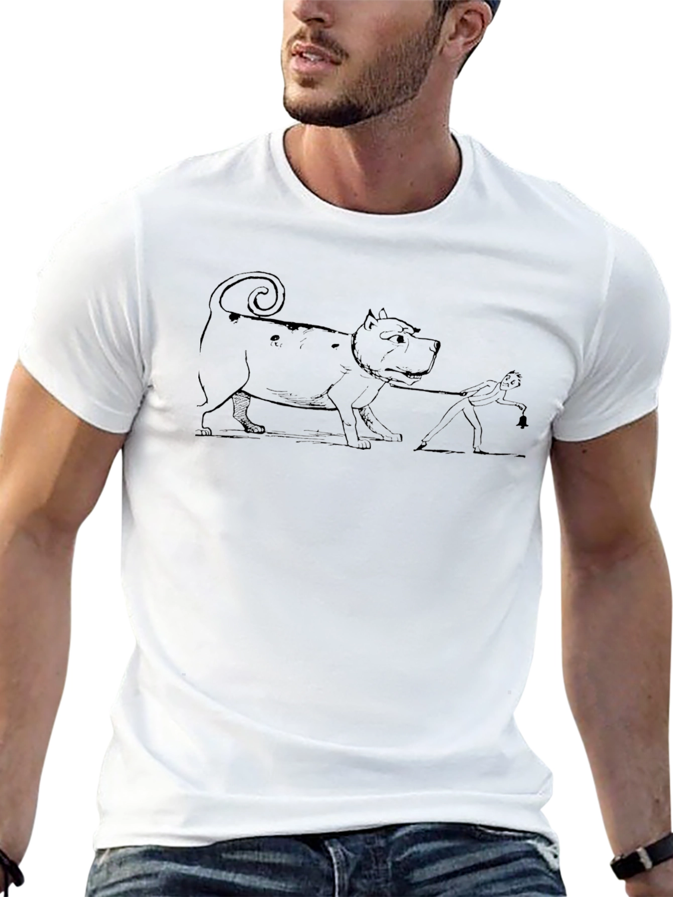 Funny Dog Walking T-Shirt - Unique Graphic Tee