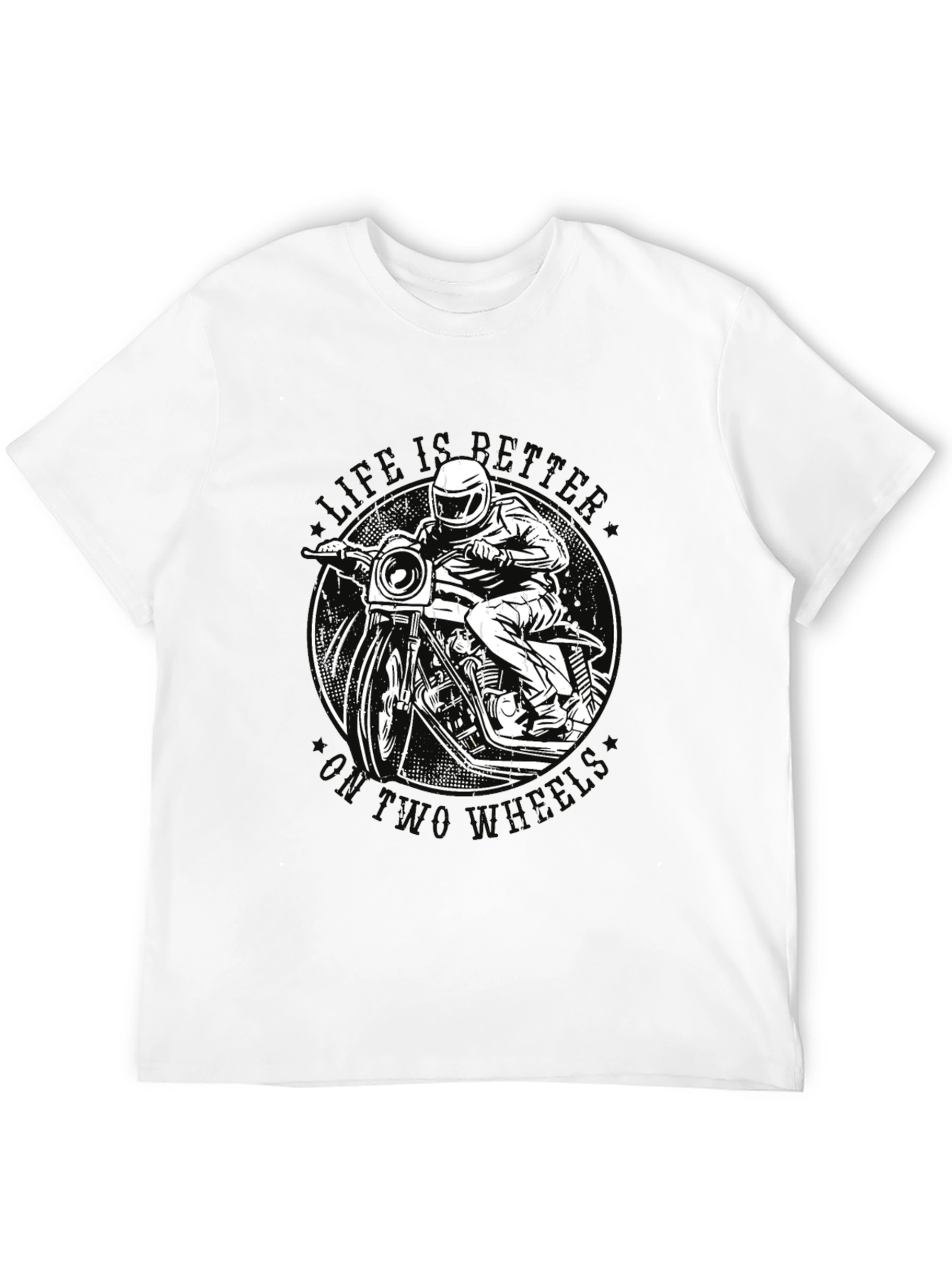 Life is Better on Two Wheels Black T-Shirt