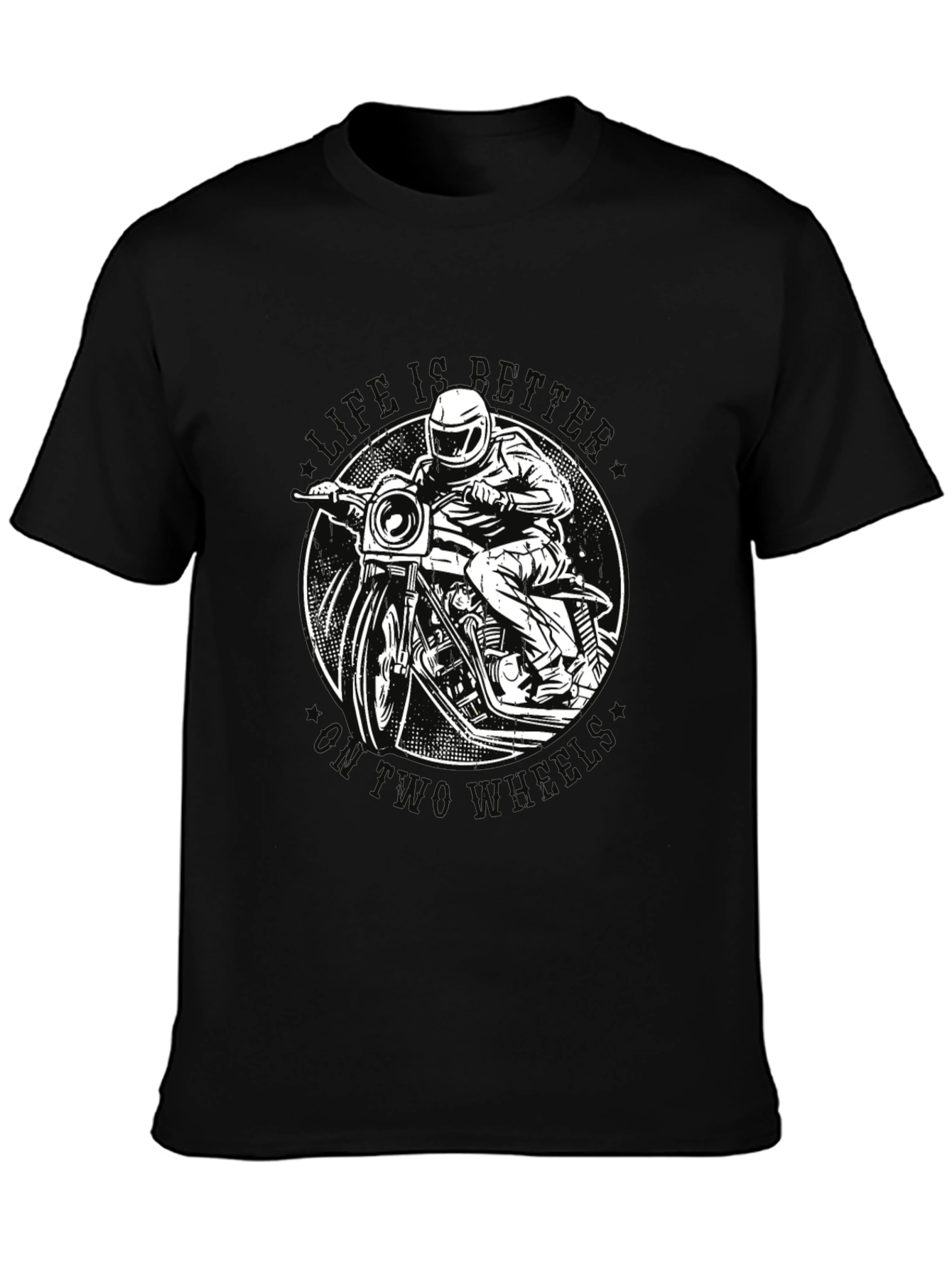 Life is Better on Two Wheels Black T-Shirt