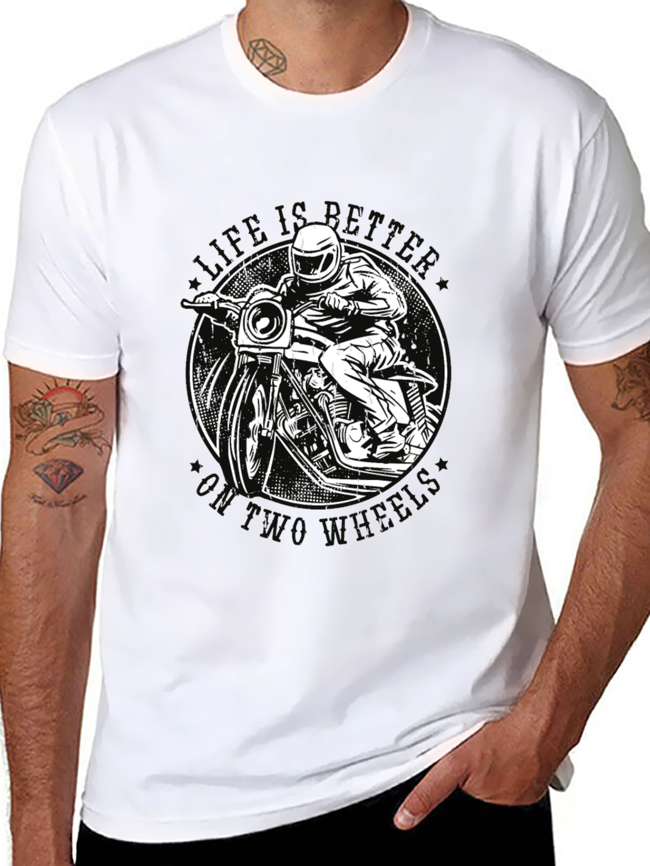 Life is Better on Two Wheels Black T-Shirt