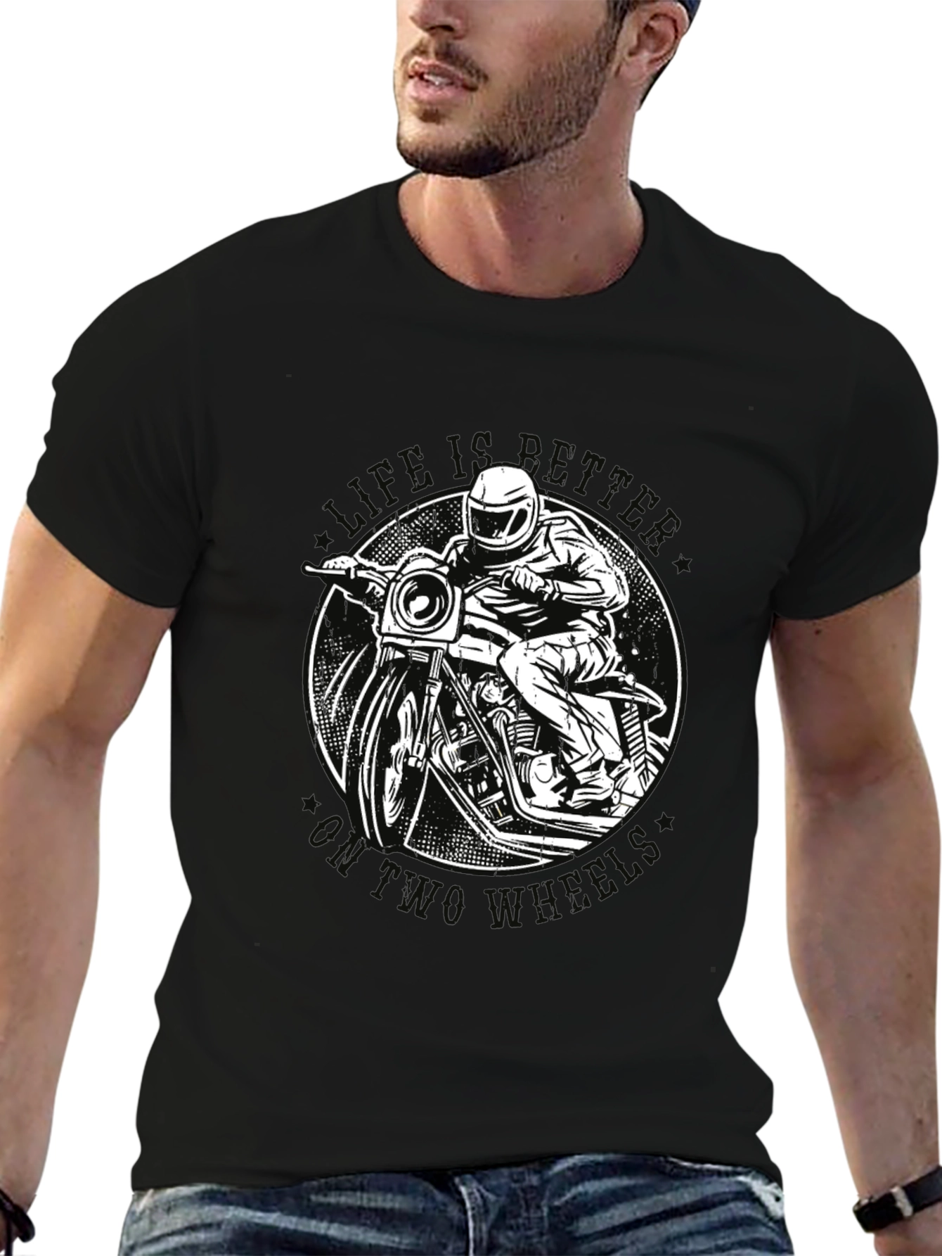 Life is Better on Two Wheels Black T-Shirt