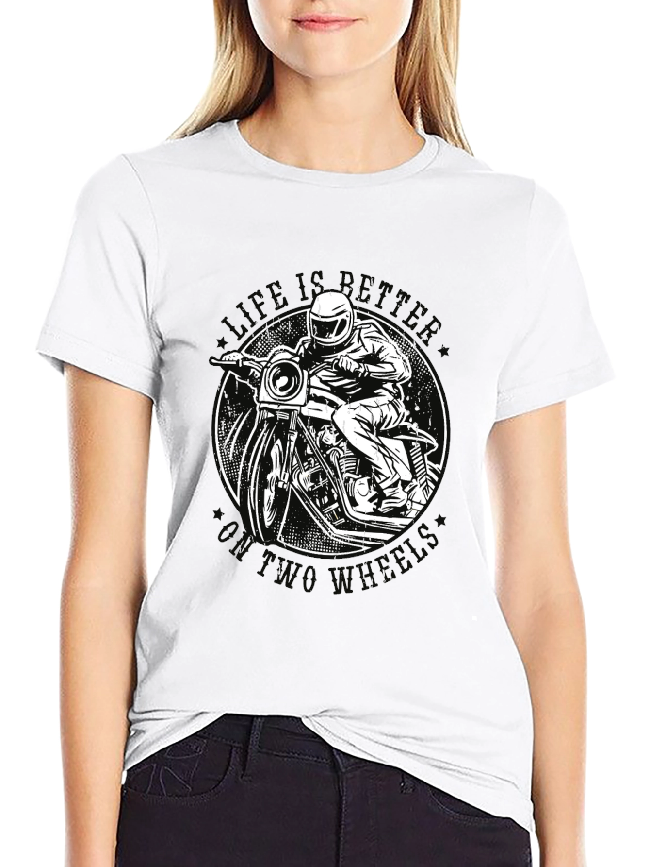 Life is Better on Two Wheels Black T-Shirt