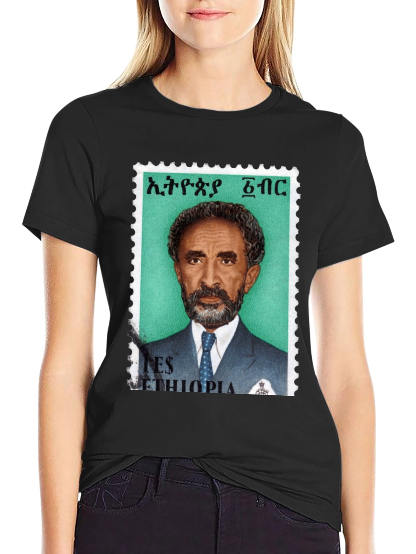 Haile Selassie Stamp Tee - Rastafarian T-Shirt