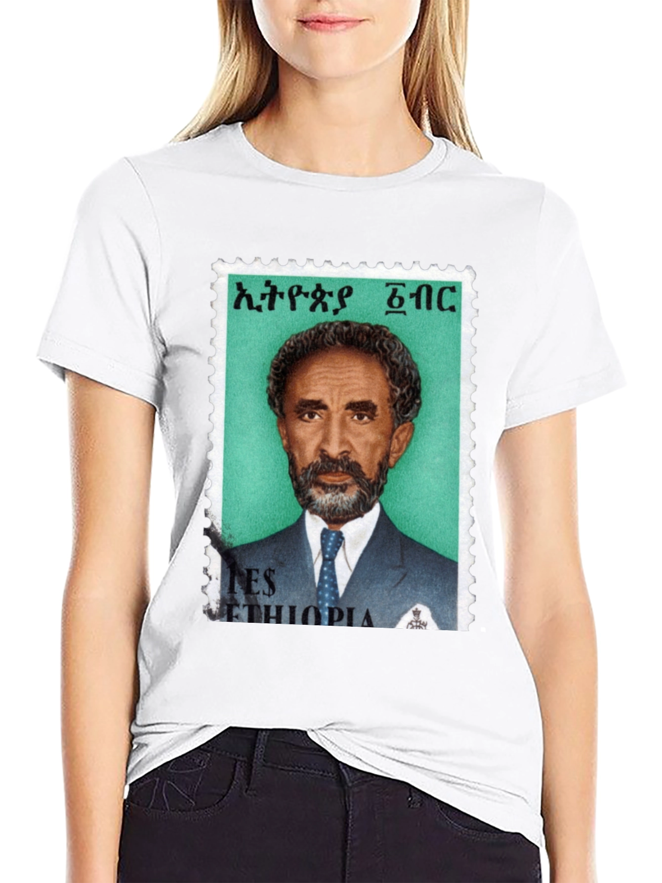 Haile Selassie Stamp Tee - Rastafarian T-Shirt