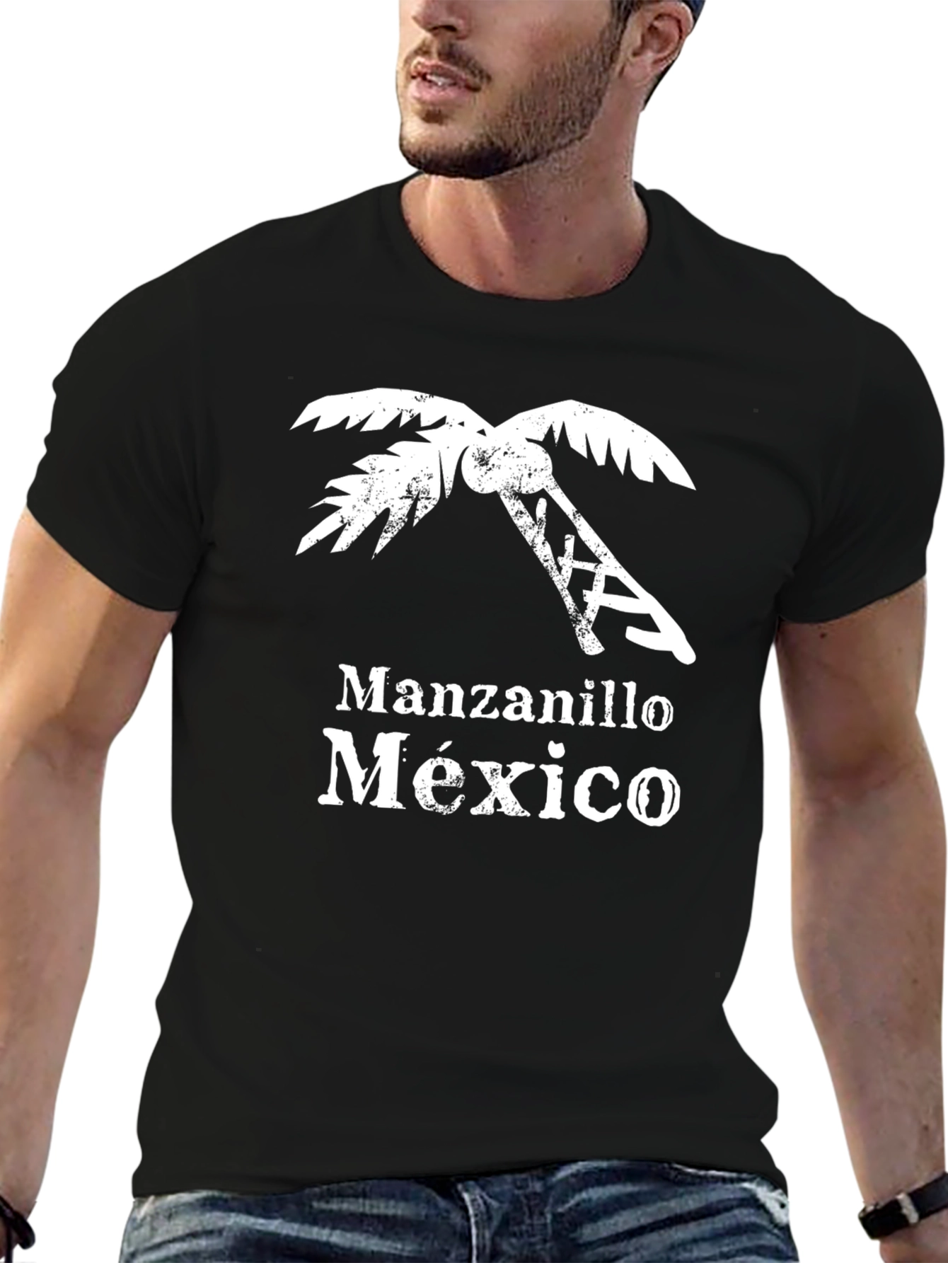 Manzanillo Mexico Palm Tree Graphic T-Shirt
