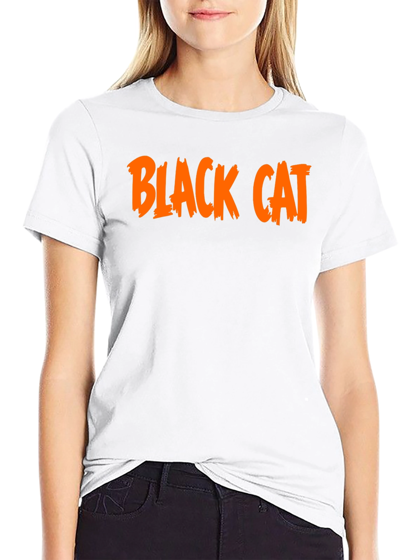Black Cat Graphic Tee - Halloween T-Shirt