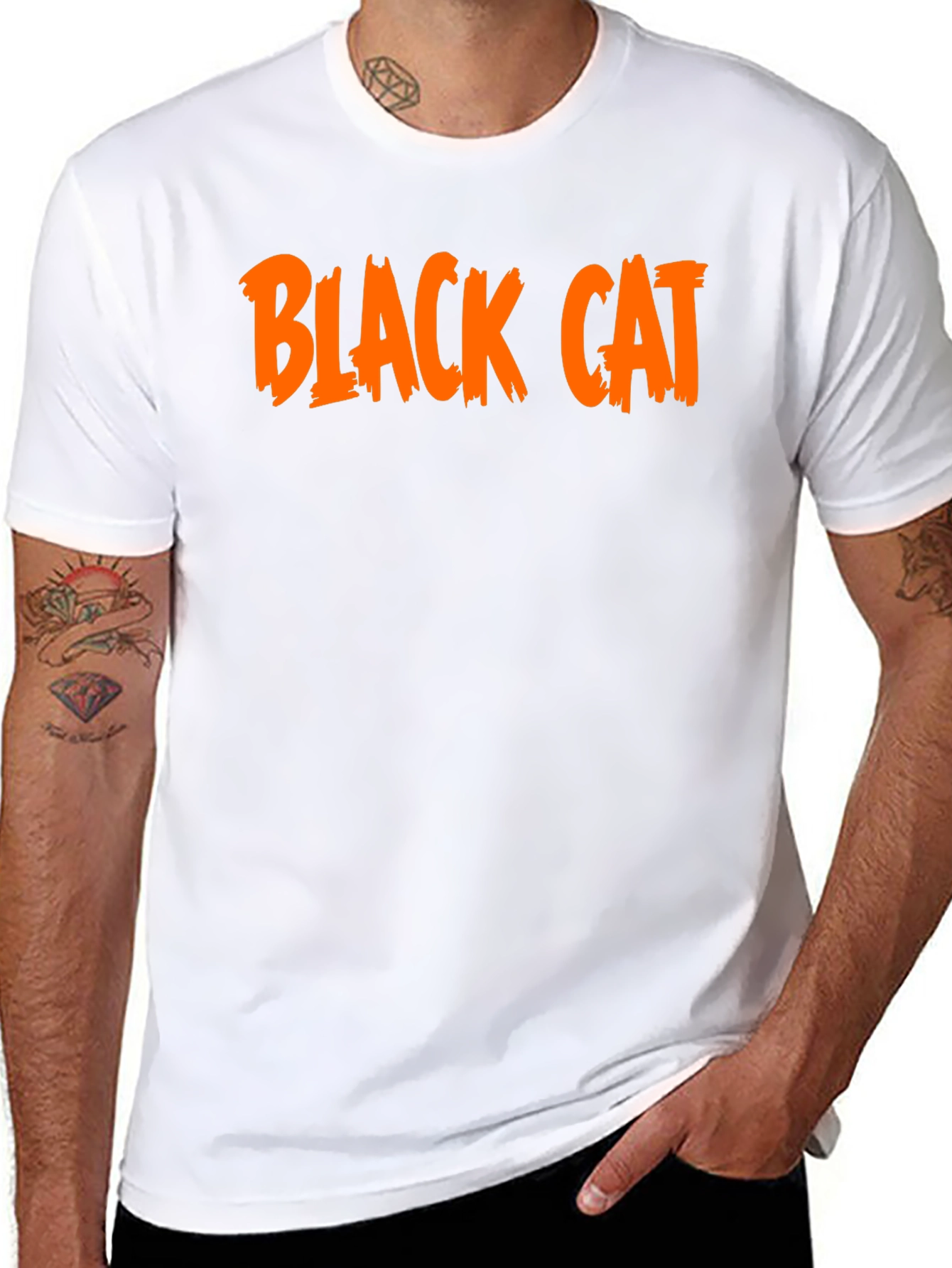 Black Cat Graphic Tee - Halloween T-Shirt