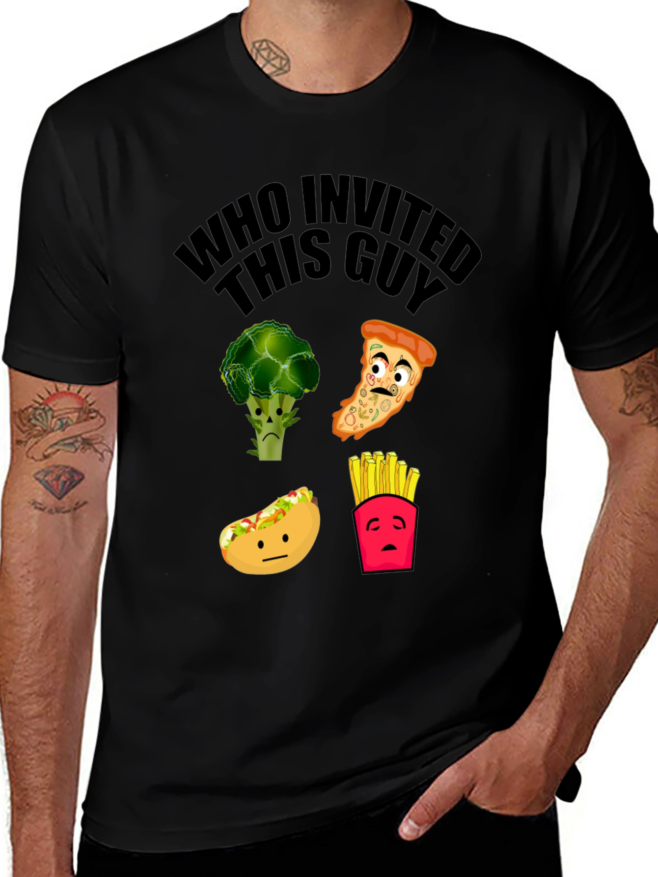 Funny Food Graphic Tee - Who Invited This Guy?
