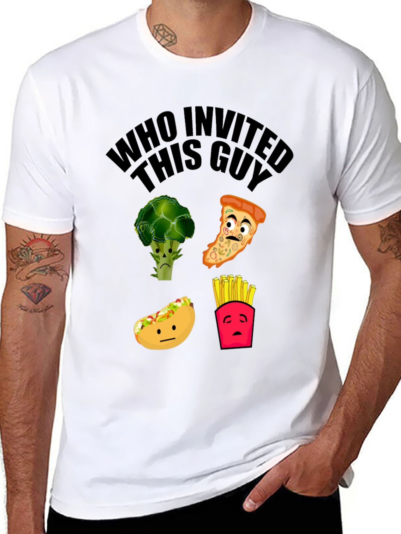 Funny Food Graphic Tee - Who Invited This Guy?