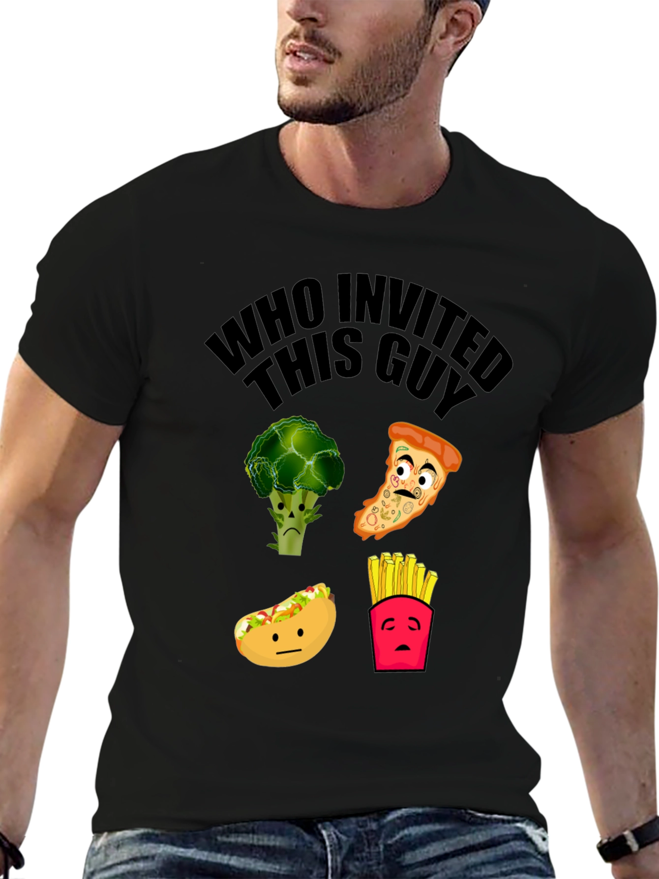 Funny Food Graphic Tee - Who Invited This Guy?