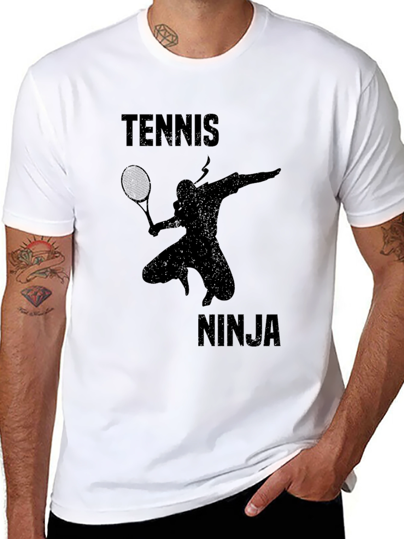 Tennis Ninja Black Graphic Tee