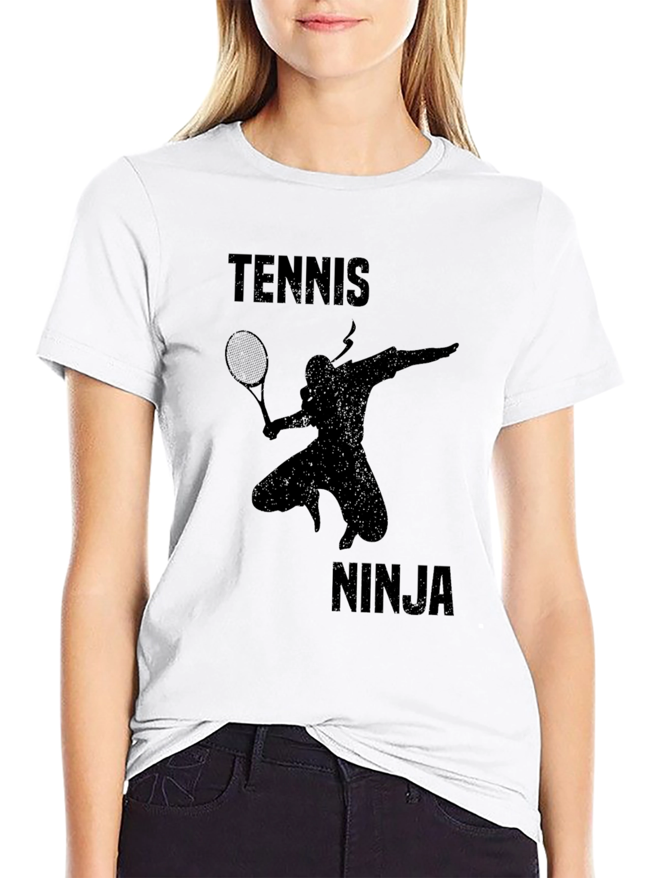Tennis Ninja Black Graphic Tee