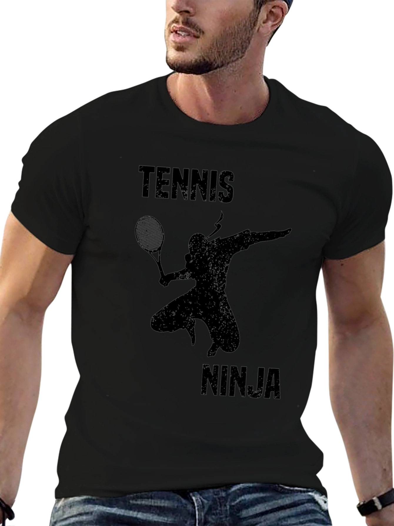Tennis Ninja Black Graphic Tee