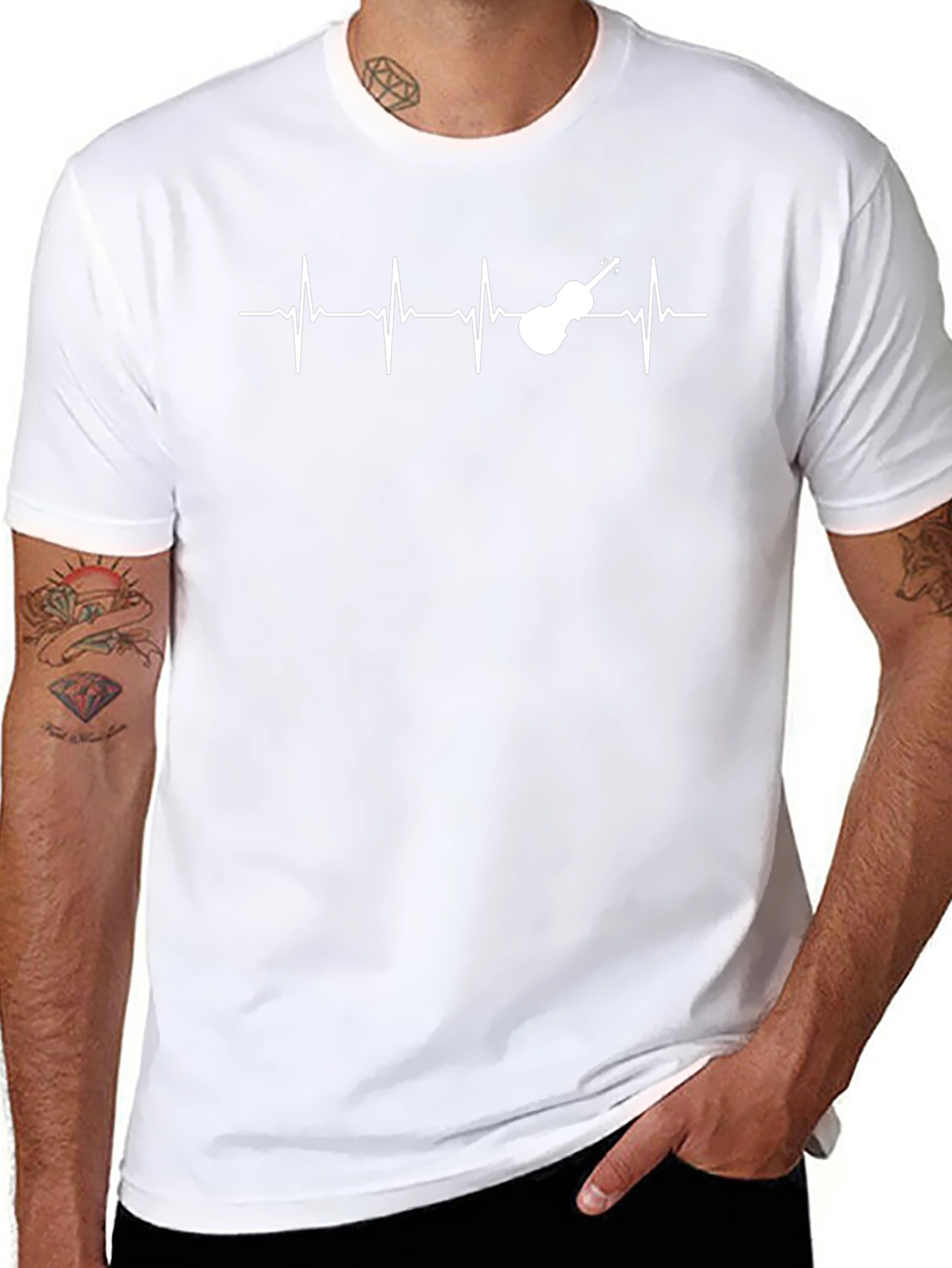 Violin Heartbeat Graphic Tee - Music Lover Shirt