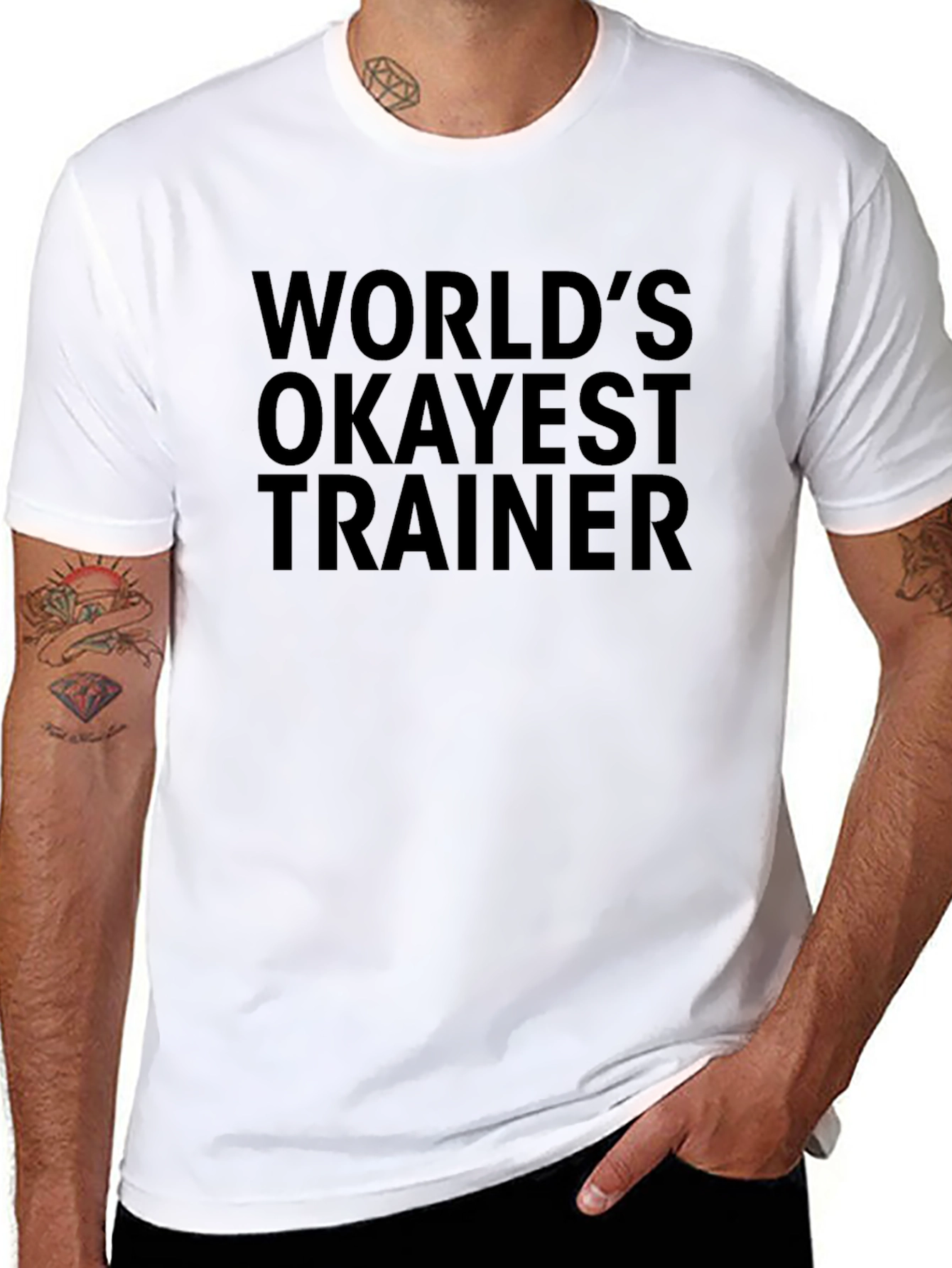 Worlds Okayest Trainer Black T-Shirt
