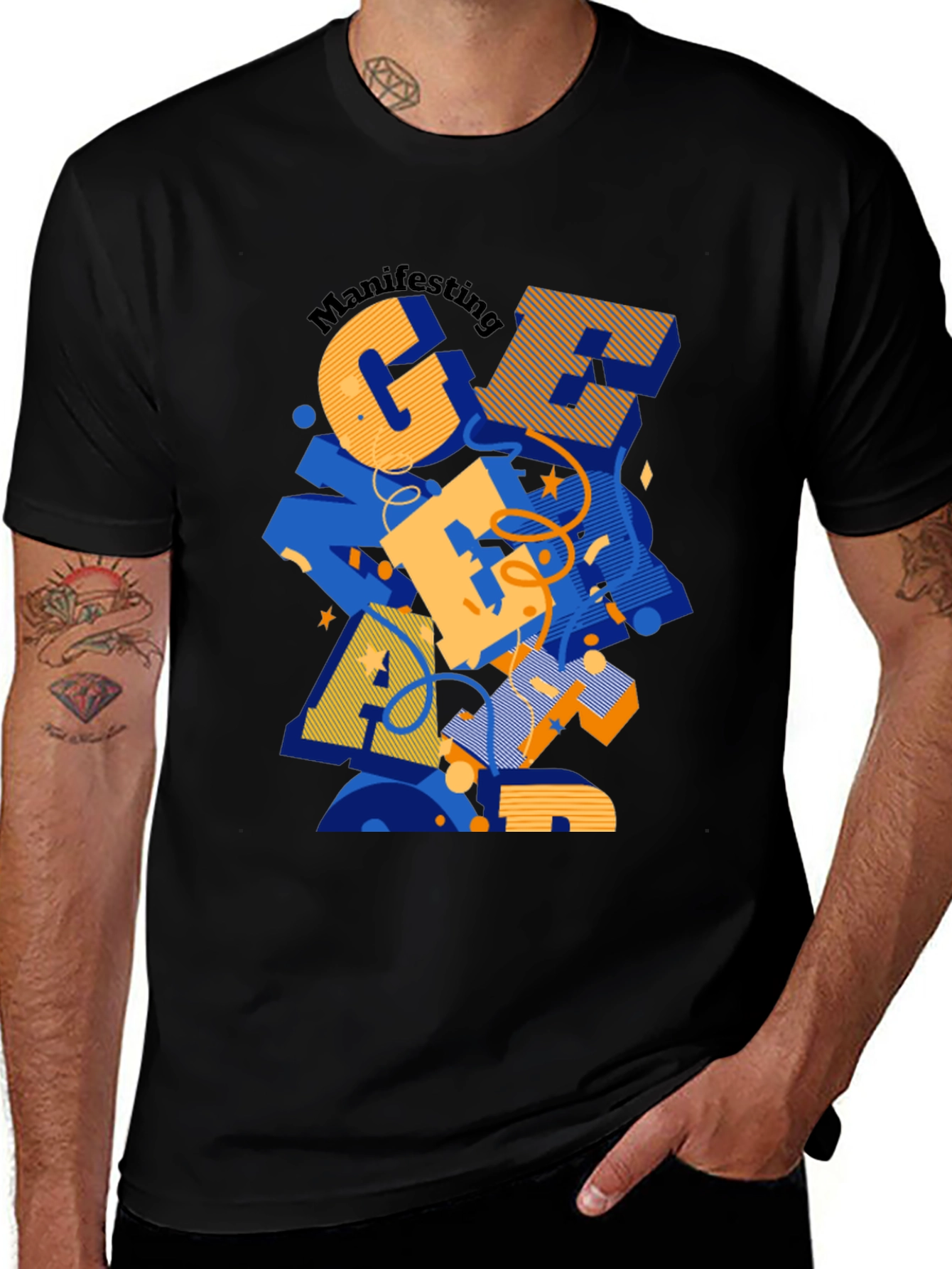 Manifesting Great Apparel Black Graphic Tee