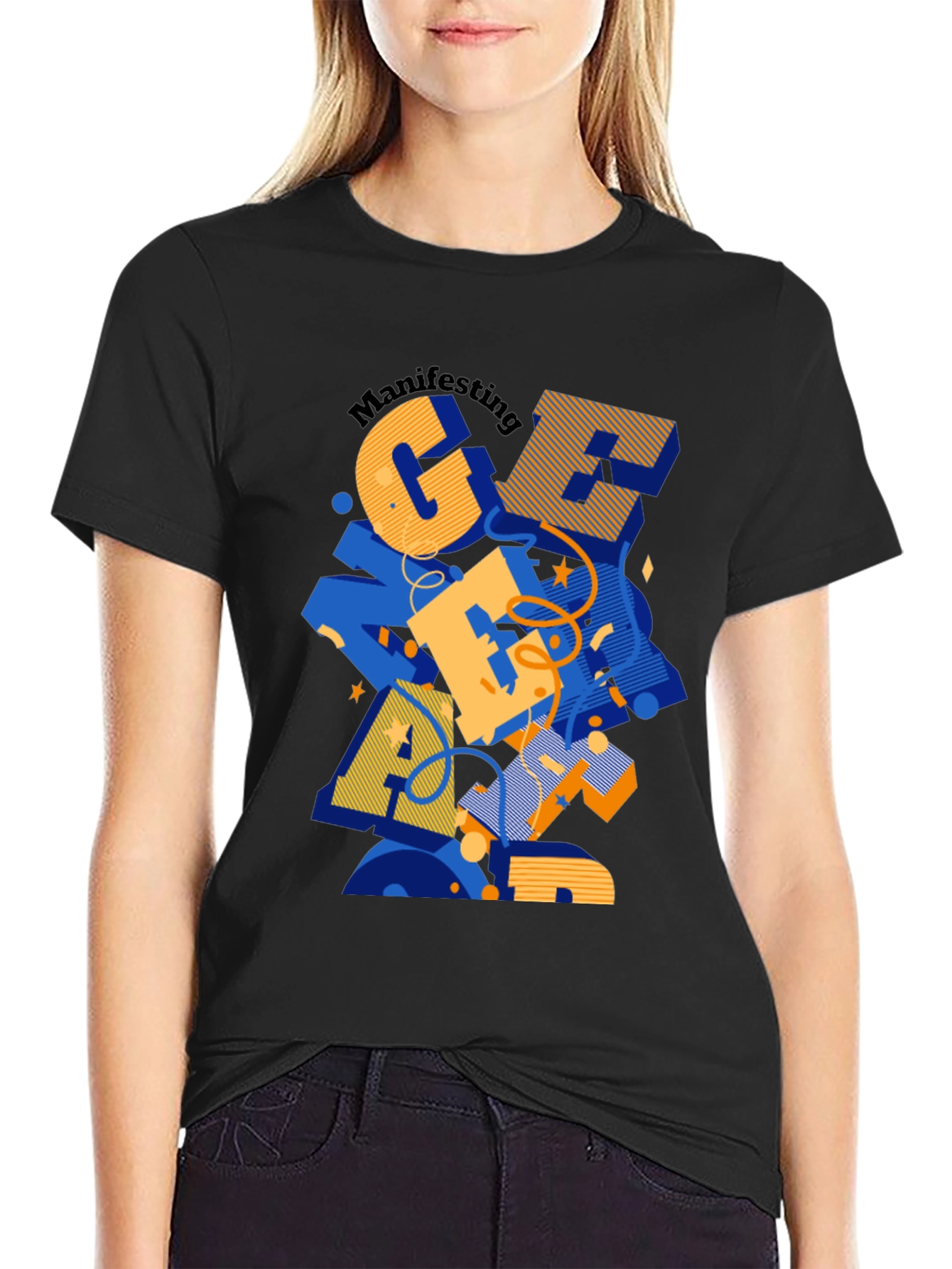 Manifesting Great Apparel Black Graphic Tee