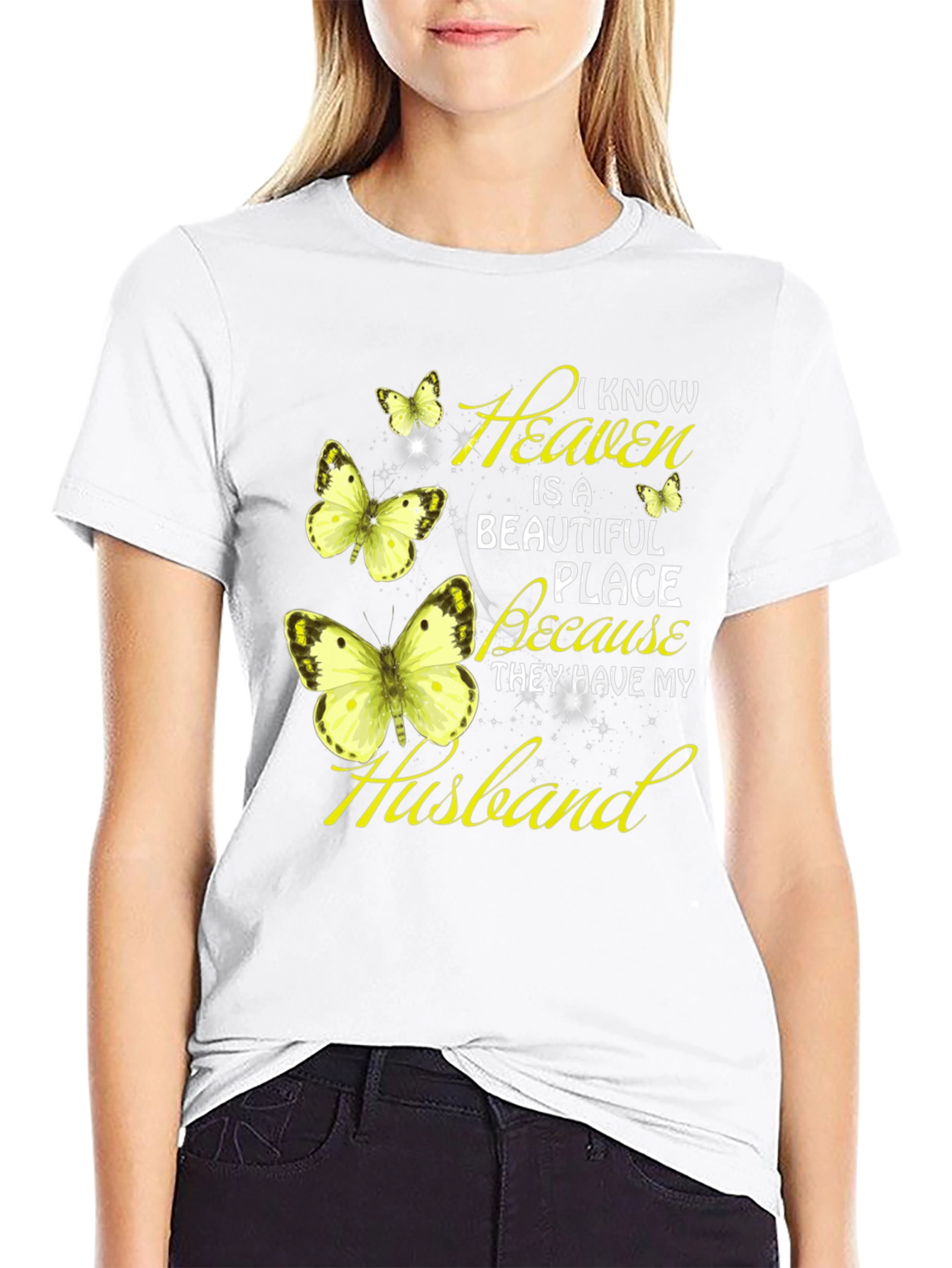 Heaven Husband Butterfly Graphic Tee