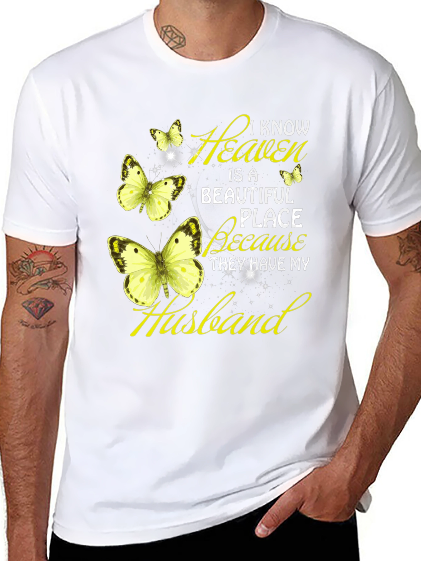 Heaven Husband Butterfly Graphic Tee