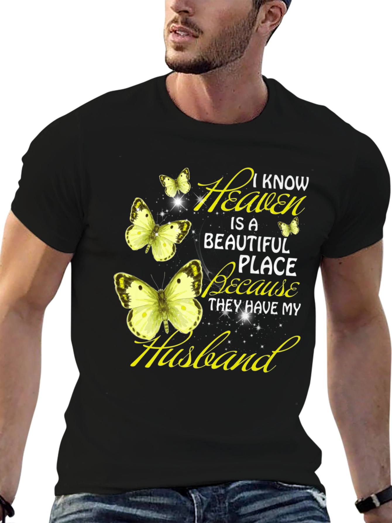 Heaven Husband Butterfly Graphic Tee