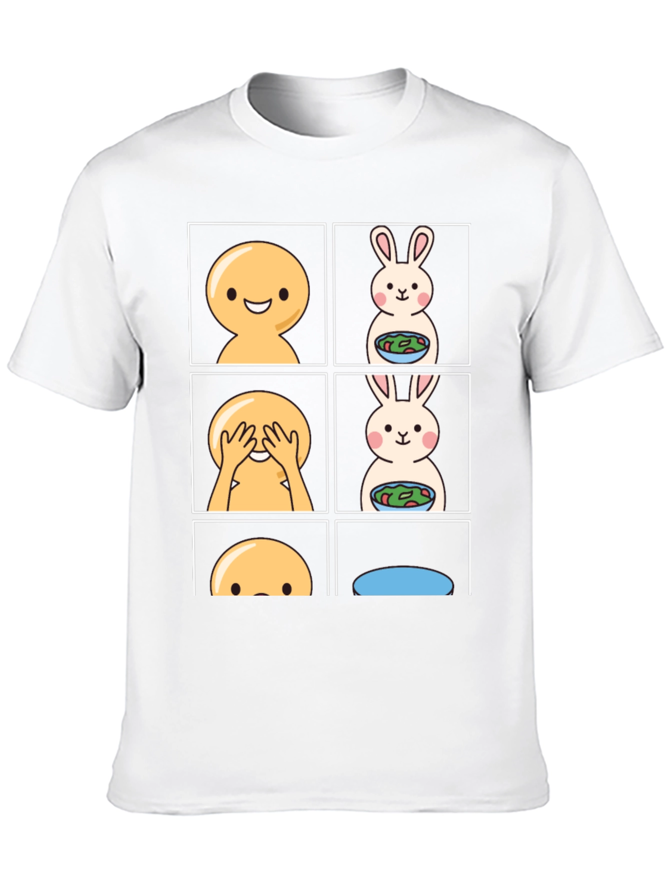 Emoji & Bunny Salad Humor T-Shirt