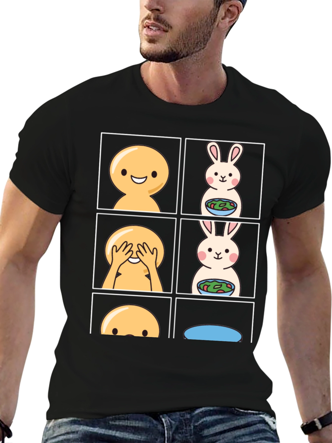 Emoji & Bunny Salad Humor T-Shirt