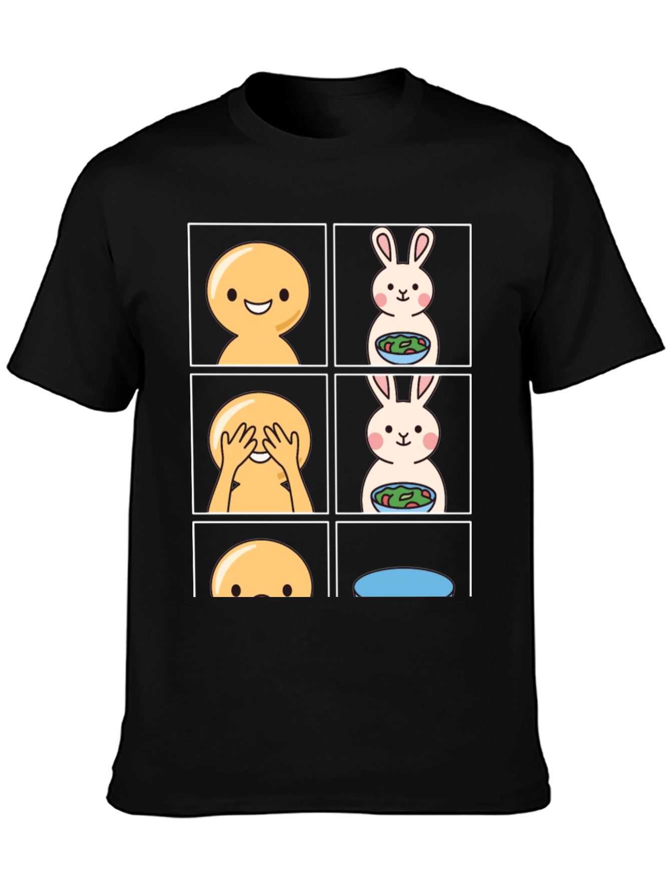 Emoji & Bunny Salad Humor T-Shirt