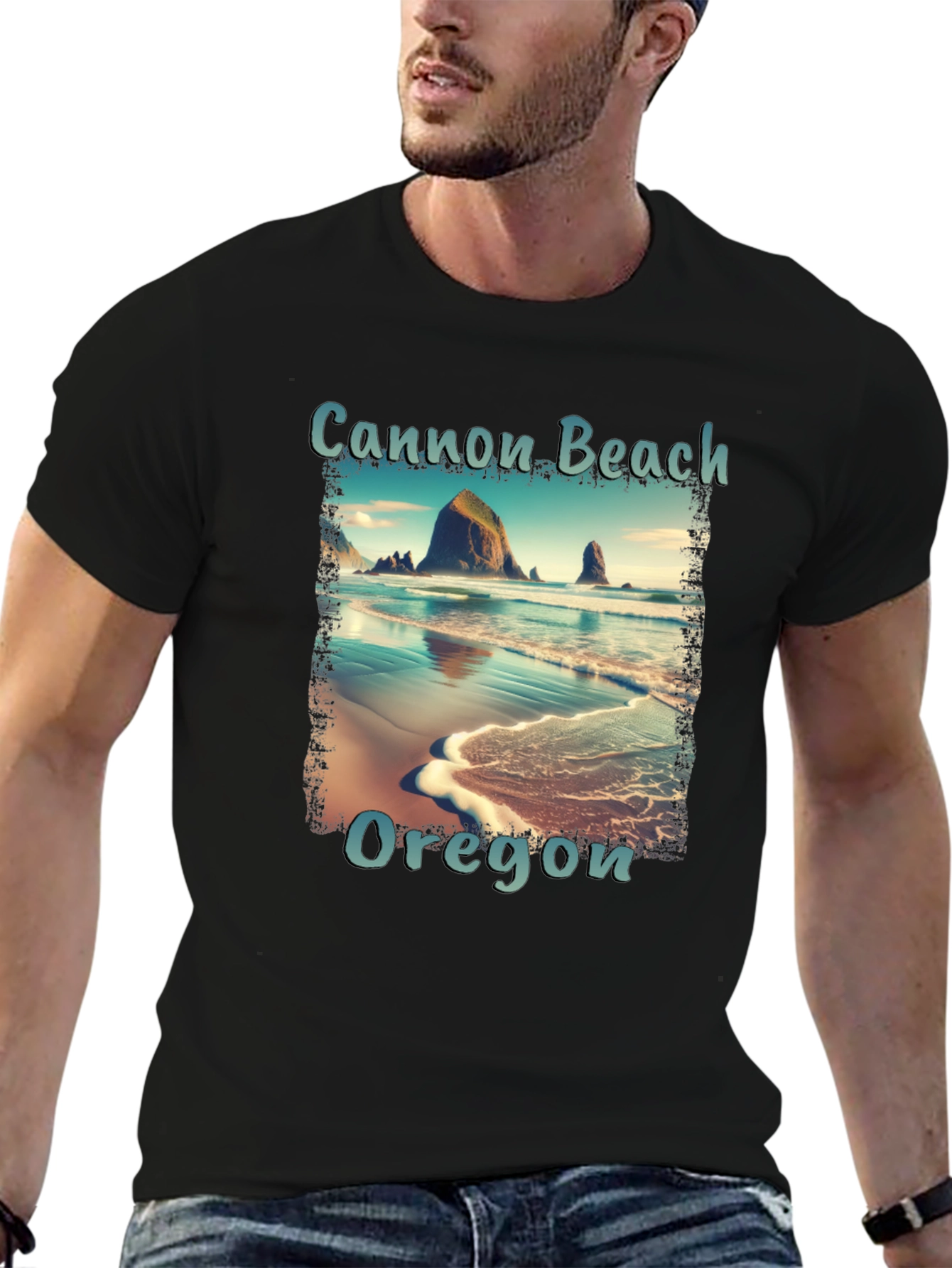 Cannon Beach Oregon Tee - Scenic Coastal Design
